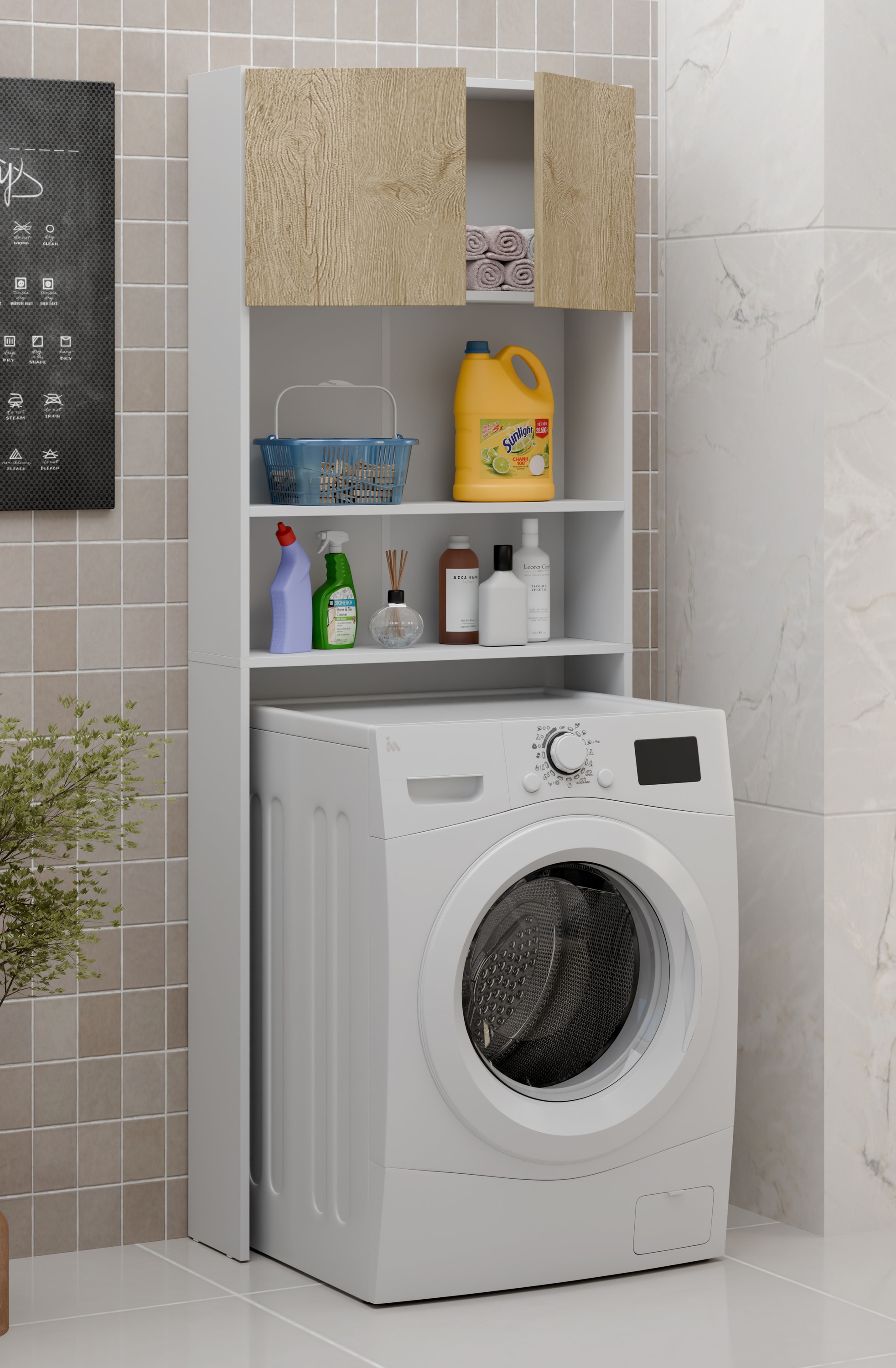 VCM Waschmaschinenumbauschrank »Holz Überbauschrank Waschmaschine Überbau Goralo«