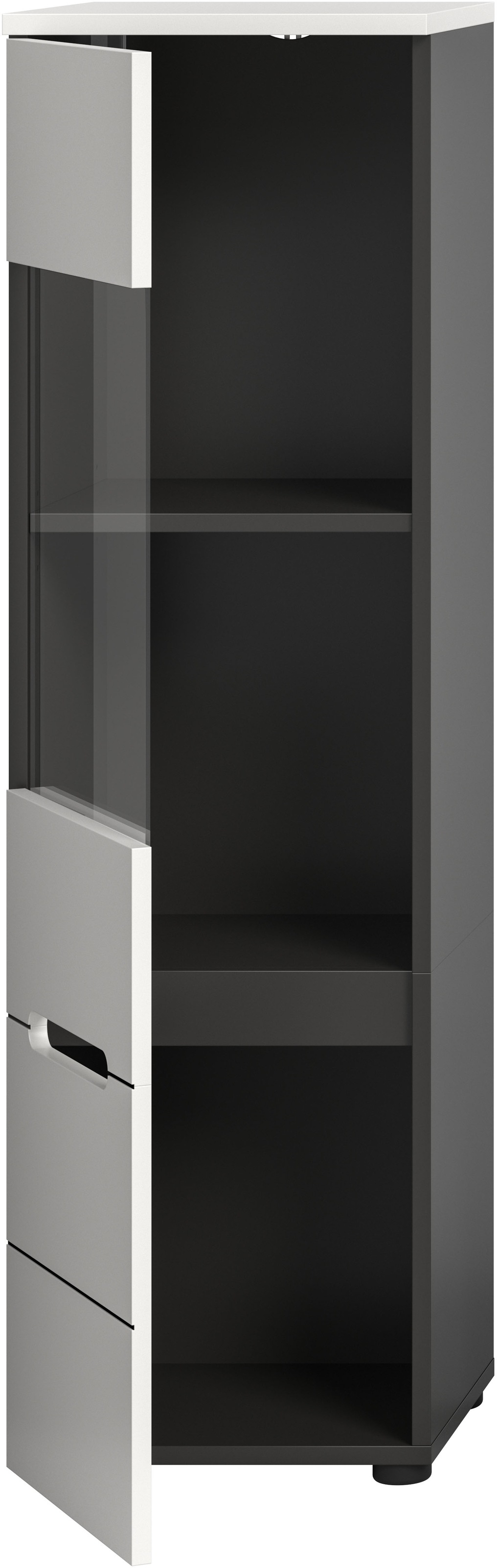 Home affaire Vitrine »REHAT, TOPSELLER!, Höhe 125 cm, 1 Glastür, 1 Böden, 3 Fächer« stehend und hängend montierbar, 1 Stk. tlg. Vitrinenschrank, Schrank, Glasvitrine, Wohnzimmervitrine