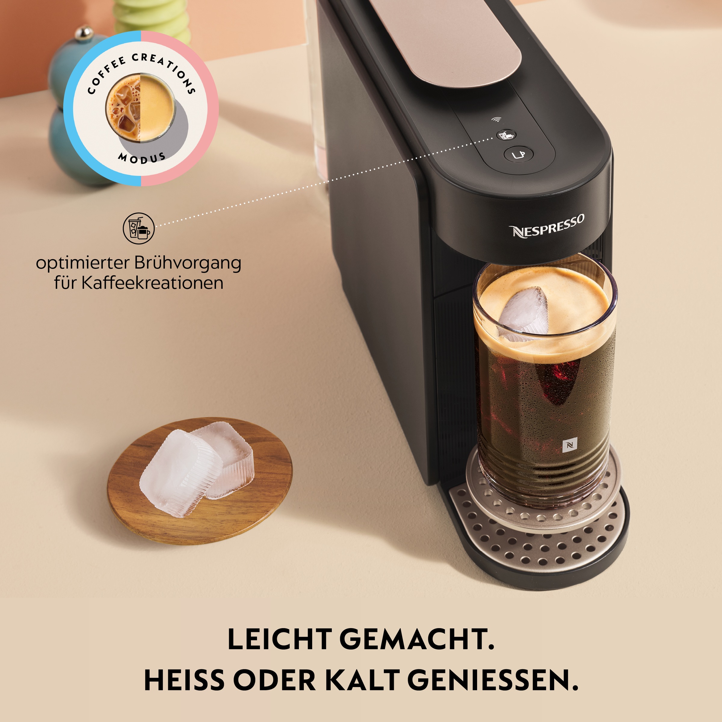 Nespresso Kapselmaschine »Vertuo Up« schlankes Design, Coffee Creations Modus, Auto-Off, 1,4 l Wassertank