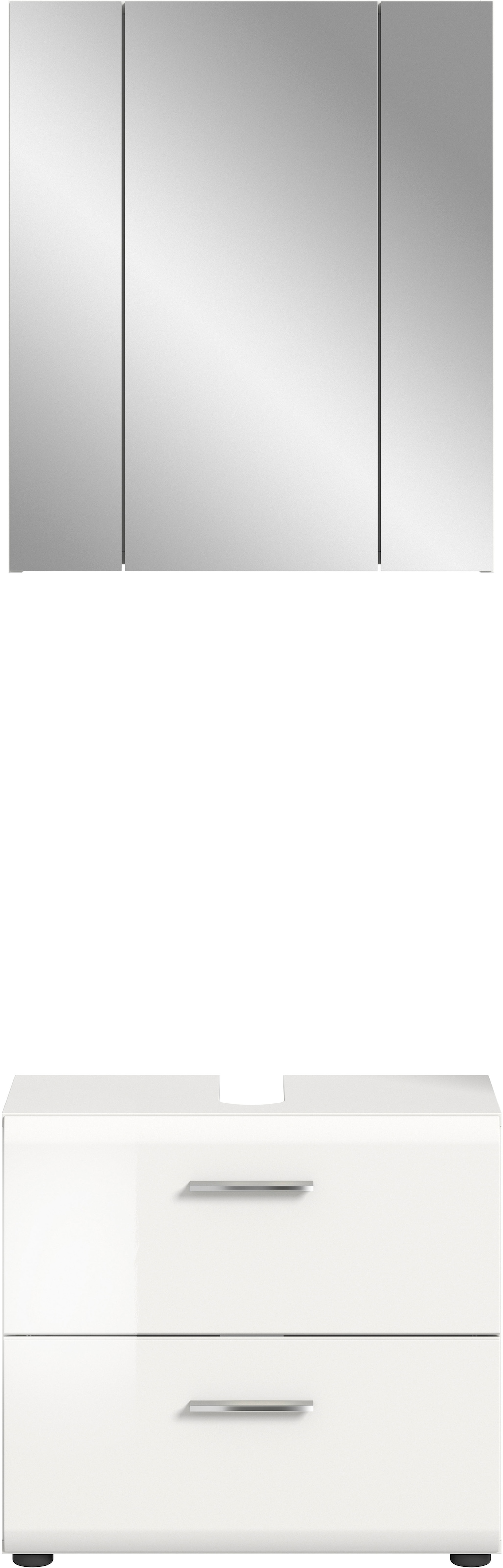 INOSIGN Badmöbel-Set »FLORENZ, TOPSELLER!, 2-teilige Badkombination, hochwertige MDF-Front«, (bestehend aus: 1 Waschbeckenunterschrank, 1 Spiegelschrank), Bad-Kombination, Bad-Möbel, Badezimmer, Kombination, Kombi