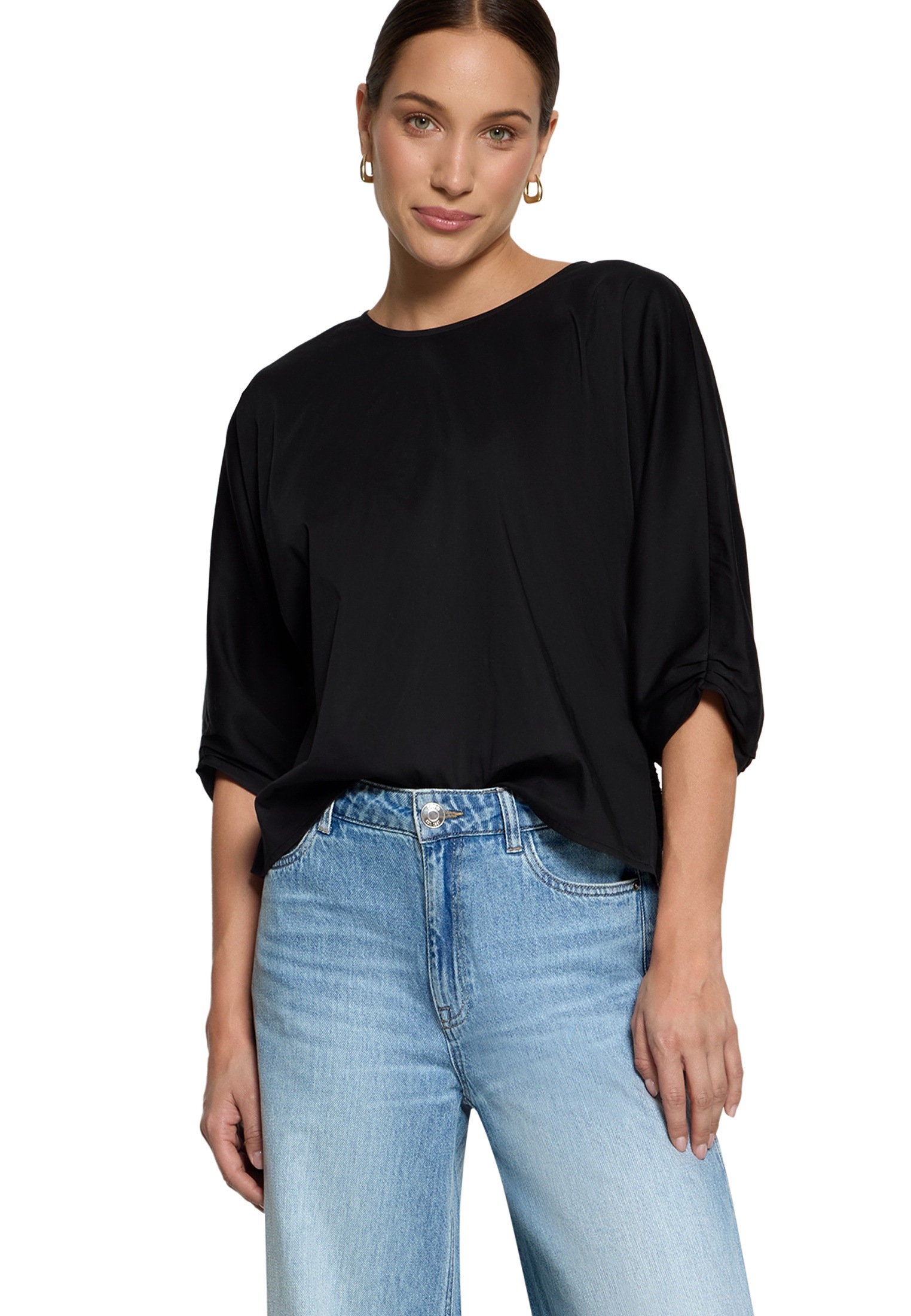 Zero Klassische Bluse »Casual-Bluse mit Gürtel«