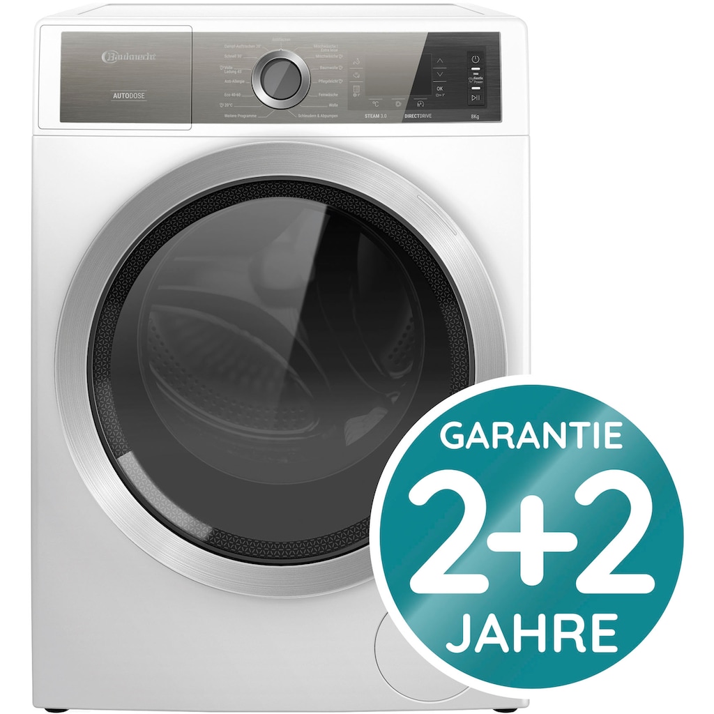 BAUKNECHT Waschmaschine »B8 W846WB DE«, B8 W846WB DE, 8 kg, 1400 U/min, AutoDose, 4 Jahre Herstellergarantie