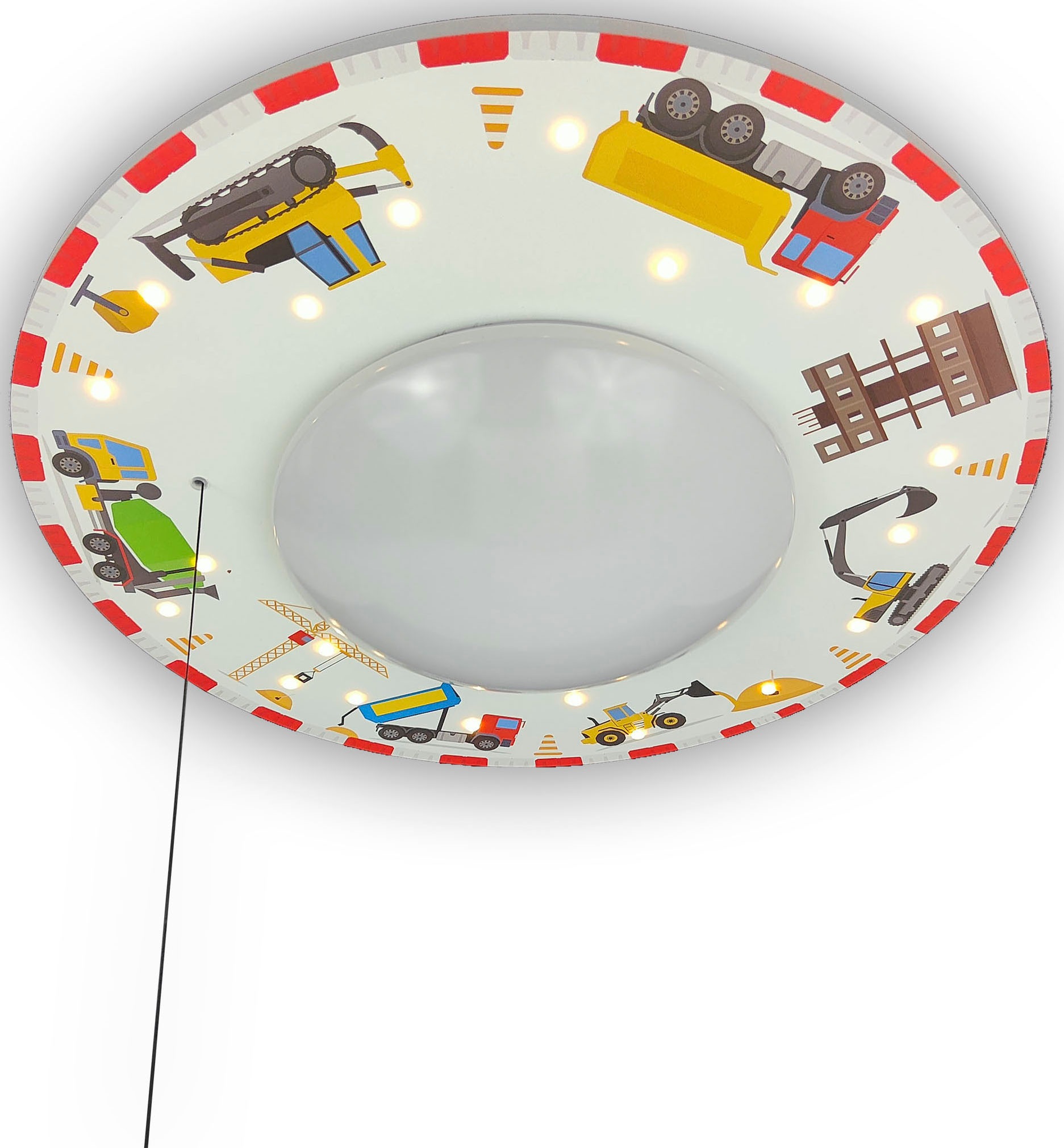 niermann Deckenleuchte »Baustelle, Kinderlampe, Kinderzimmer« E27 1 Stk. hochwertiger Druck auf kompletter Oberfläche