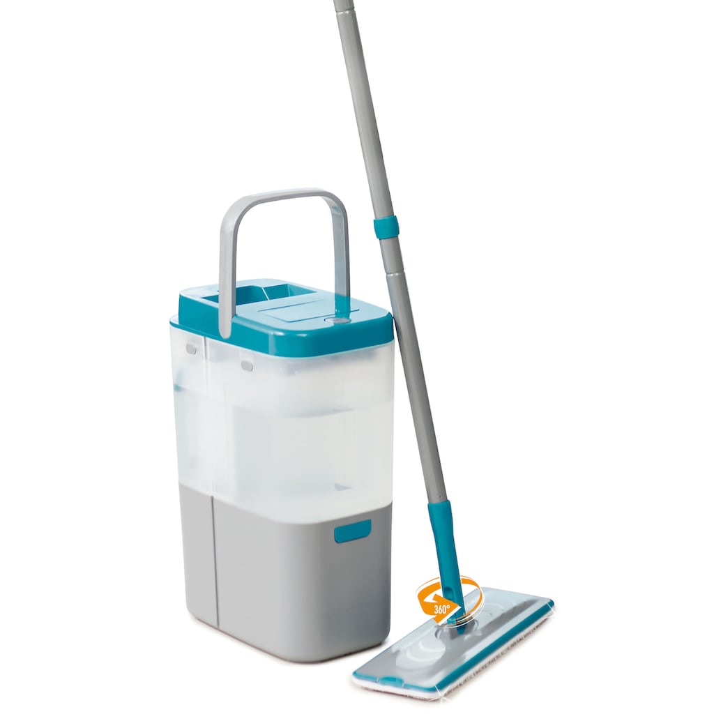 MediaShop Bodenwischer-Set »Livington Everclean Mop«, (Set, 1x Mop, 2x waschbare Mikrofaserpads)