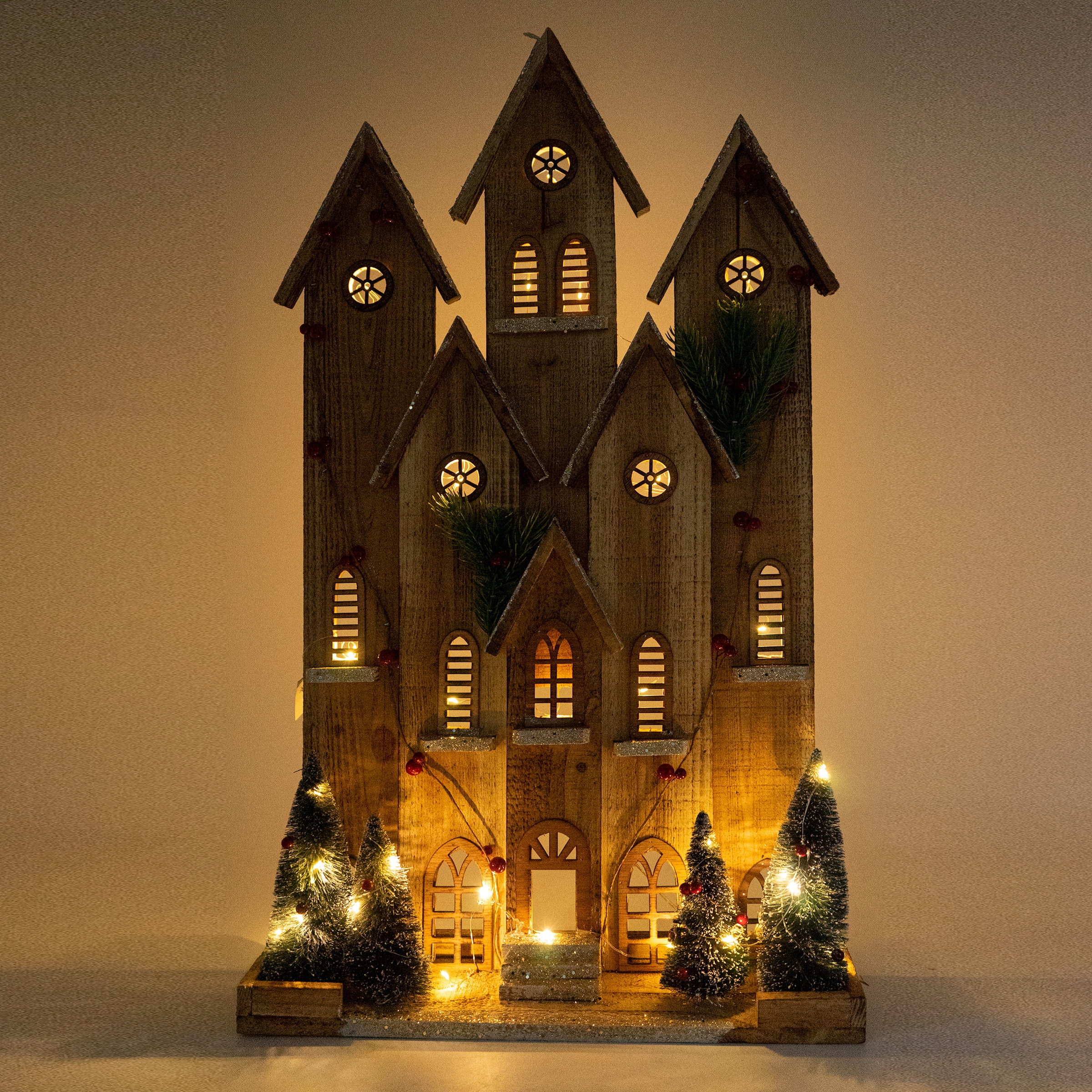 kaufen LED-Beleuchtung, Weihnachtshaus Höhe mit 73 LIVING integrierter Kirche online cm »Weihnachtsdeko«, NOOR bequem