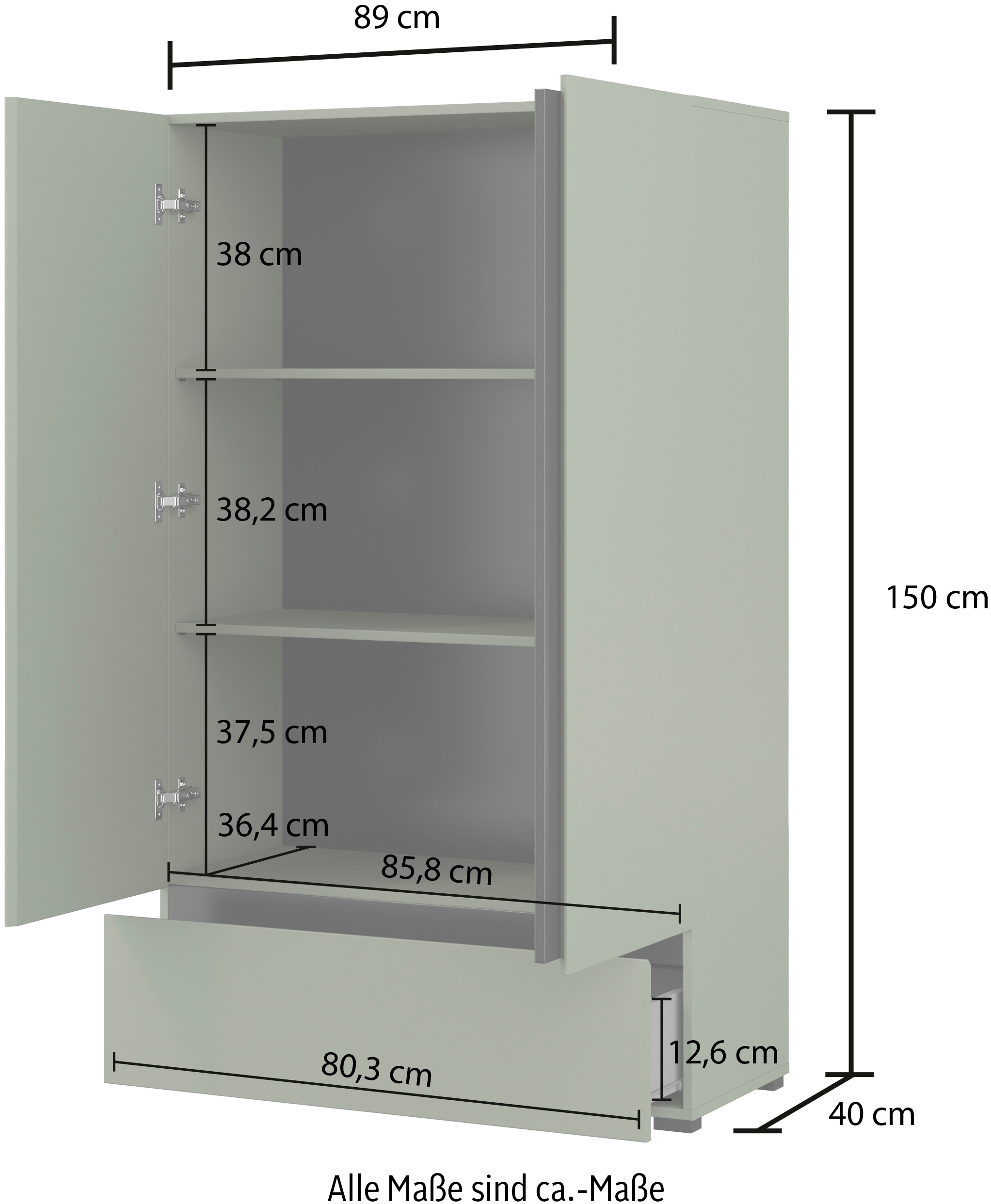Home affaire Schlafzimmer-Set »Cross, moderne, grifflose Optik, FSC-zertifiziert«, (4 tlg., Bett 180x200cm, 2 Nachtkommoden, Schrank 2-oder 4-türig), Komplettschlafzimmer-Set