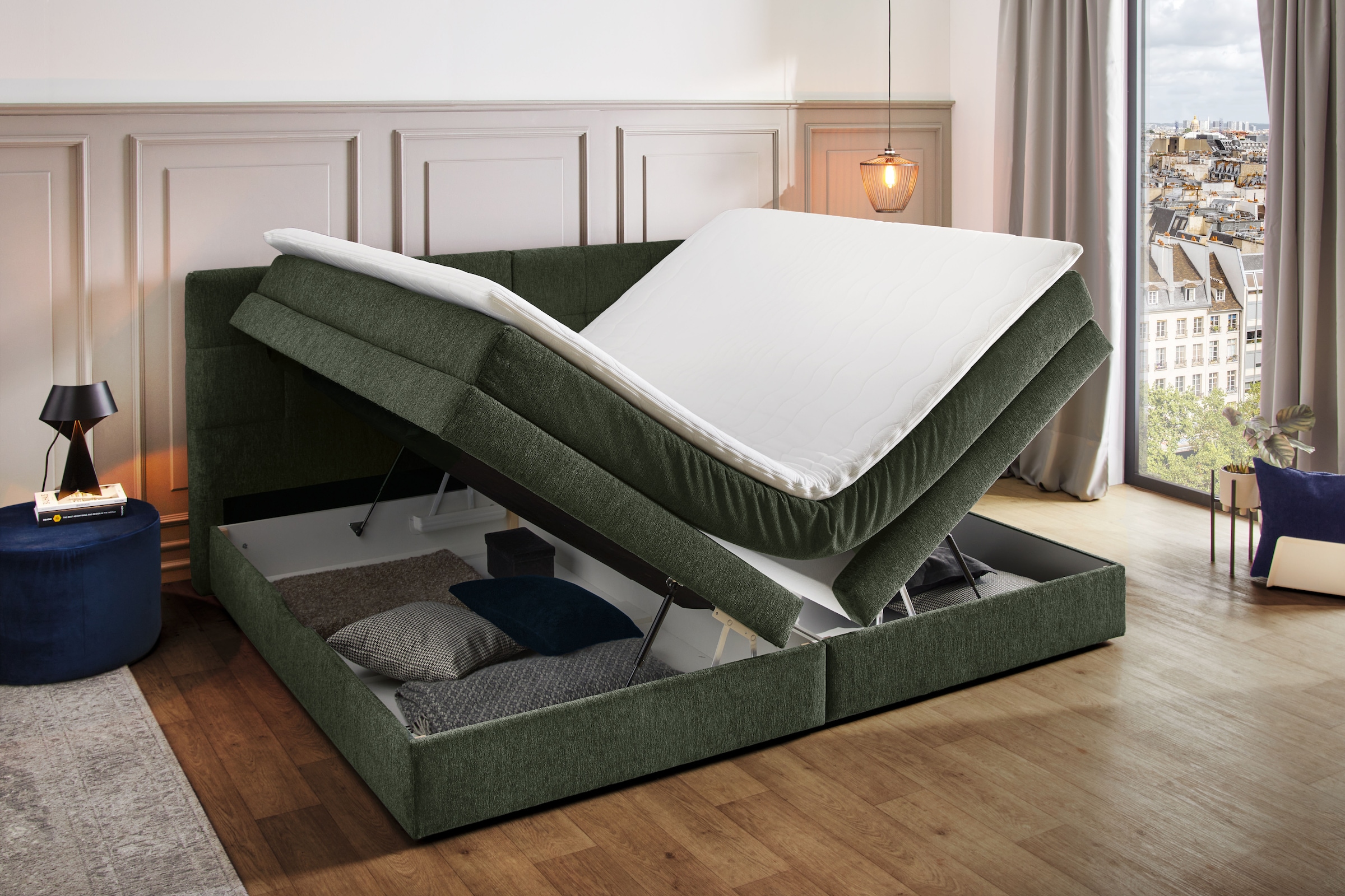 Jockenhöfer Gruppe Boxspringbett »Casa Grande in der Breite 240cm, Familienbett mit Bettkasten (1.000 L)« 7-Zonen-TTFK-Matratze, KS-Topper, verschiedene Härtegrade wählbar