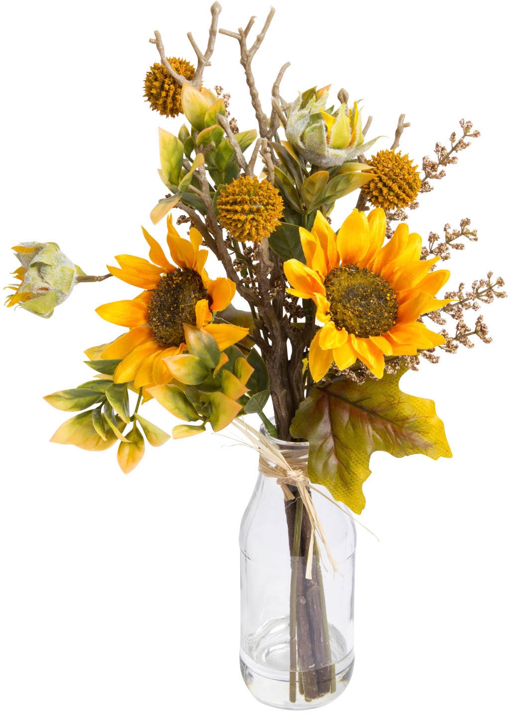 bequem Glas« bestellen Künstliche im Botanic-Haus Zimmerpflanze »Sonnenblumenstrauß