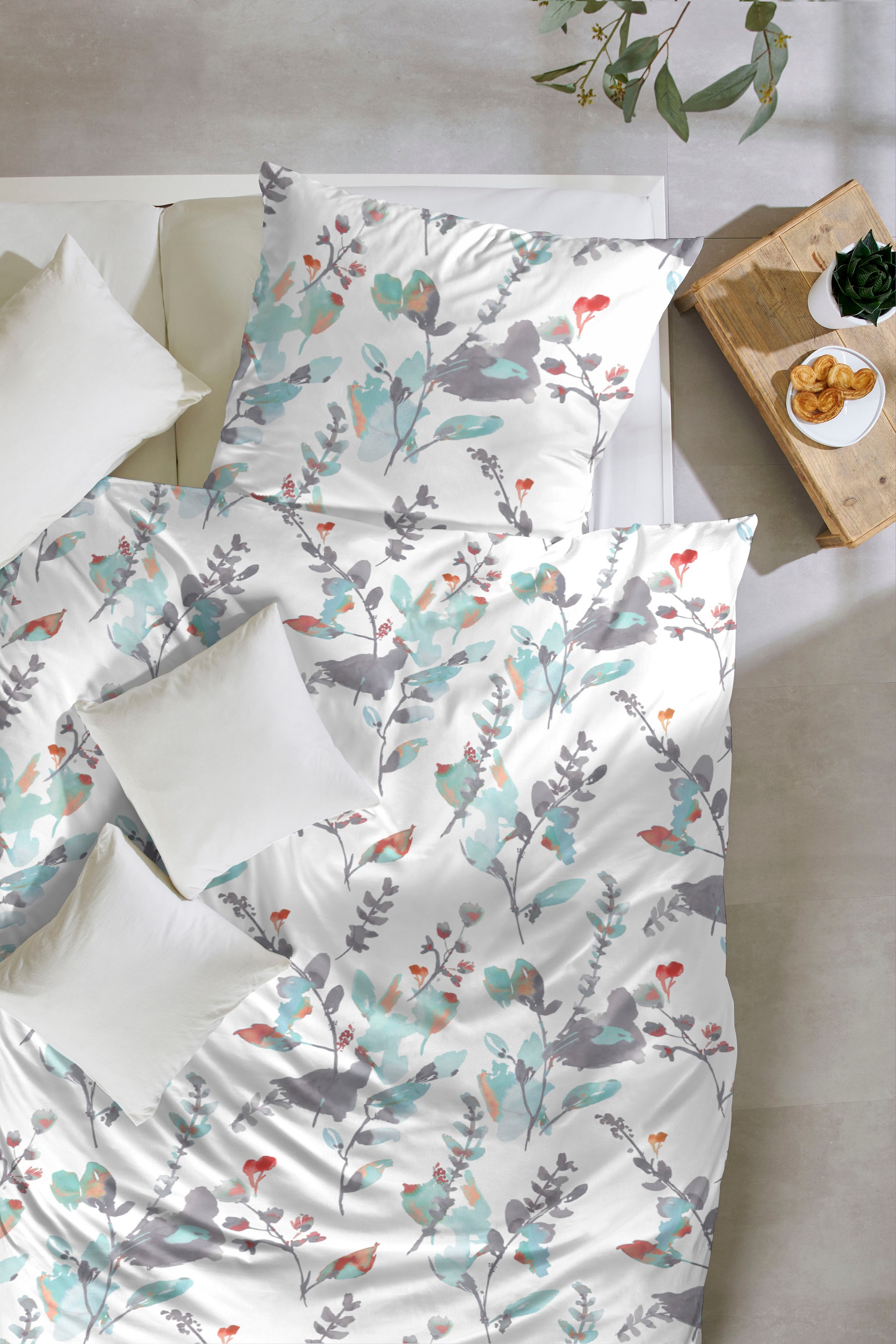 Primera Bettwäsche »Windspiel« 2 Stk. tlg. mit frischen Blumenranken