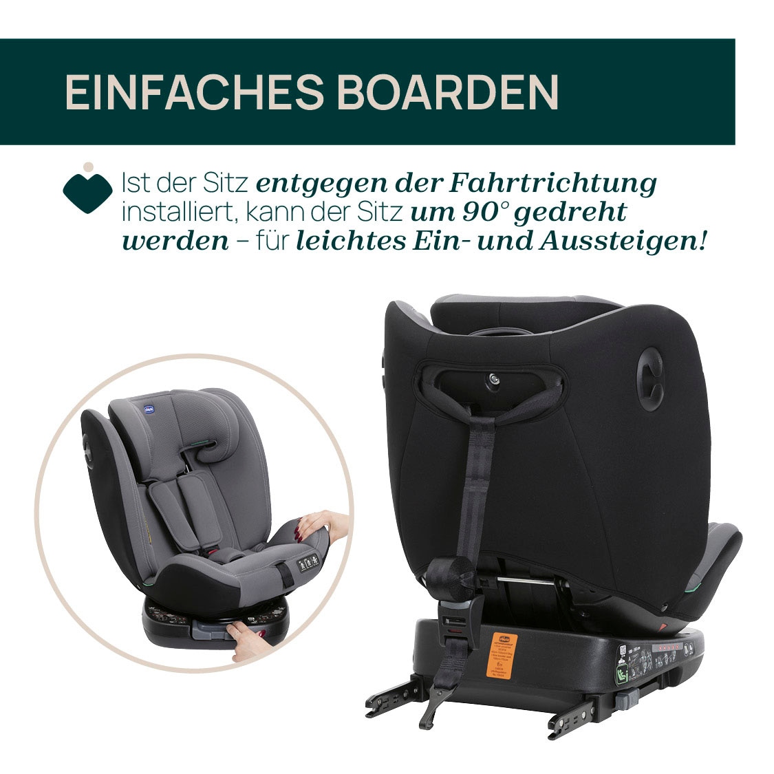 Chicco Autokindersitz »Unico Evo i-Size, Grey Black«, ISOFIX-Befestigung