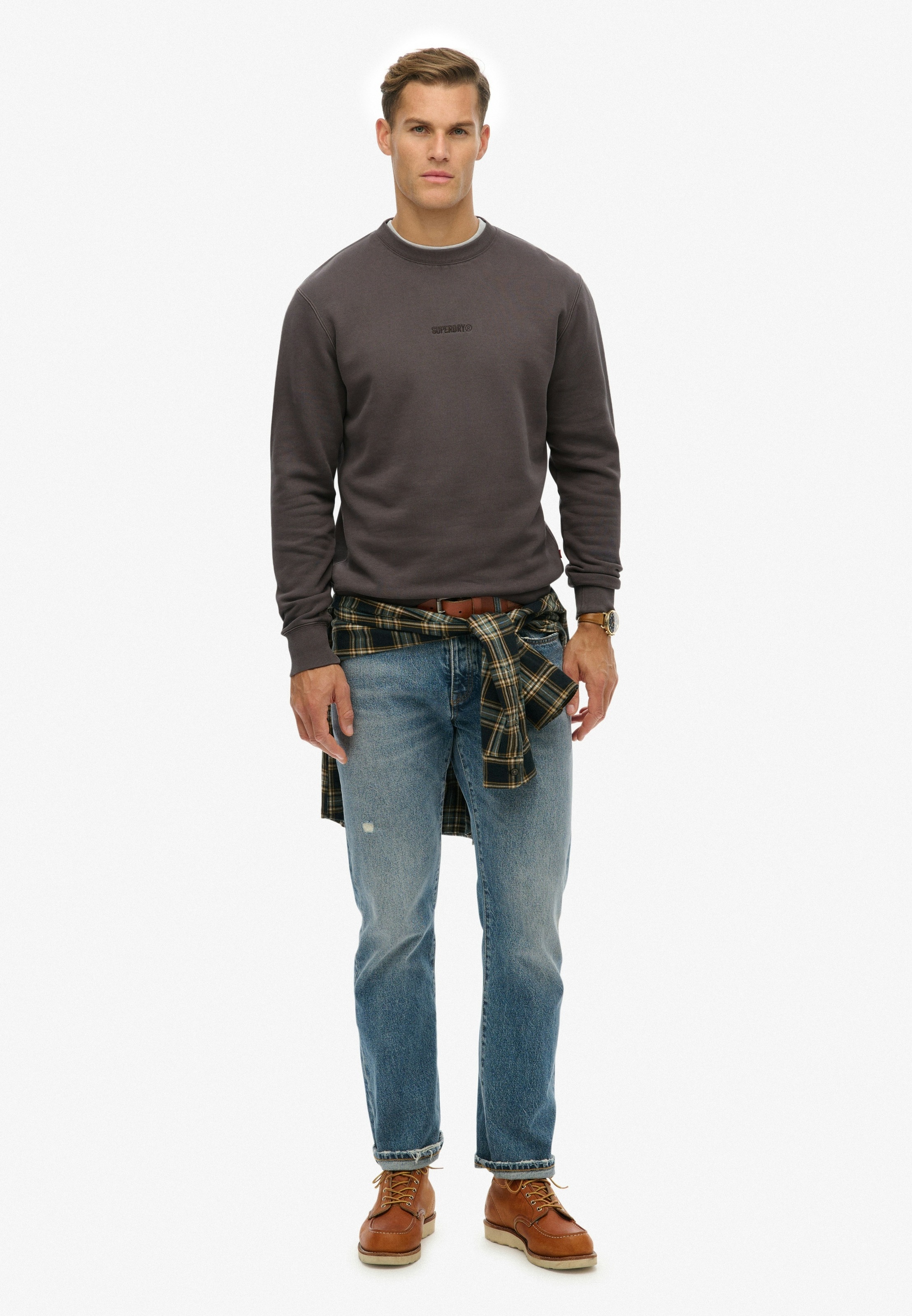 Superdry Sweatshirt »MICRO LOGO CREW«, aus Baumwolle und Polyester, Relaxed Fit, angeraute Sweatware
