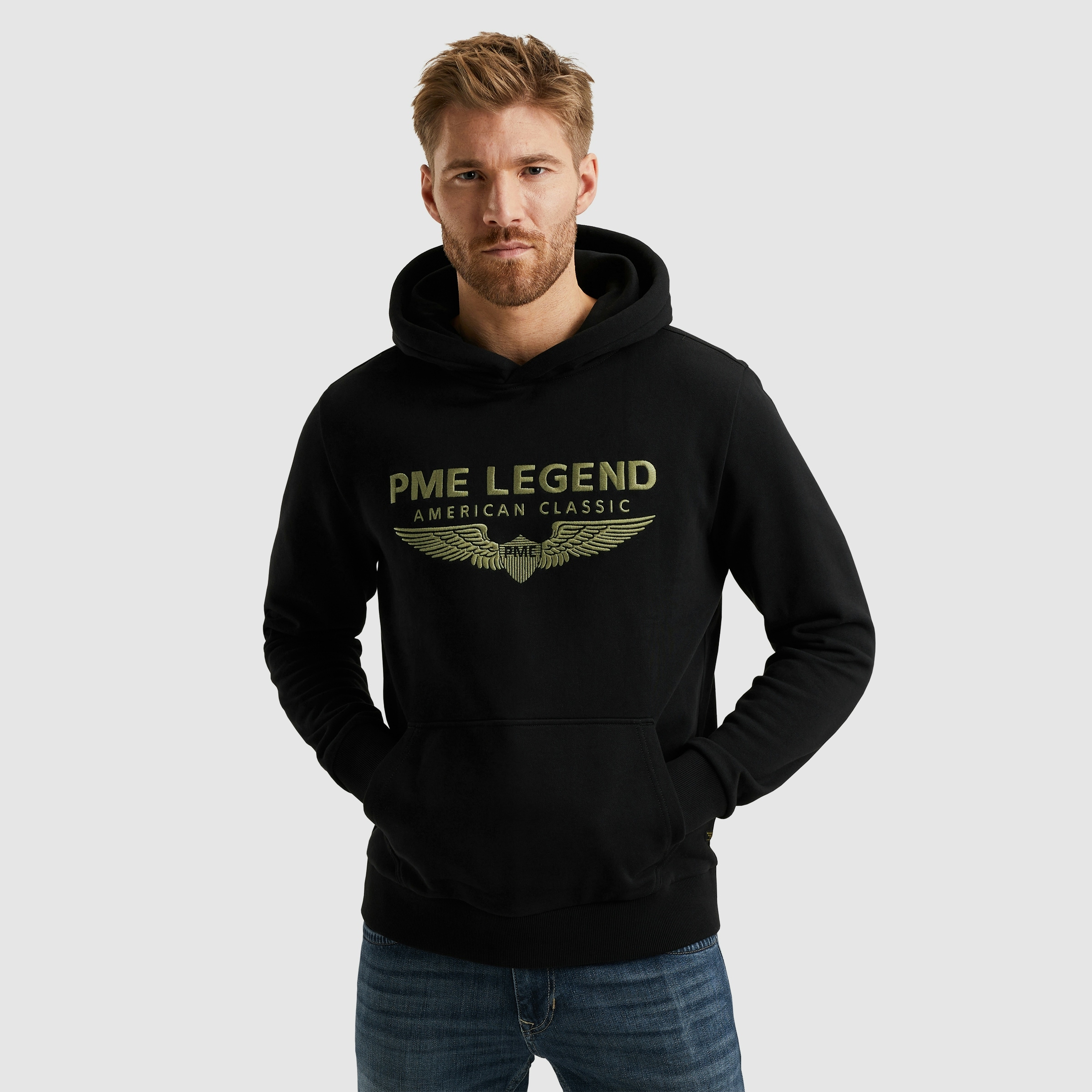 PME LEGEND Kapuzensweatshirt »Hooded soft terry with logo« mit Logostickerei