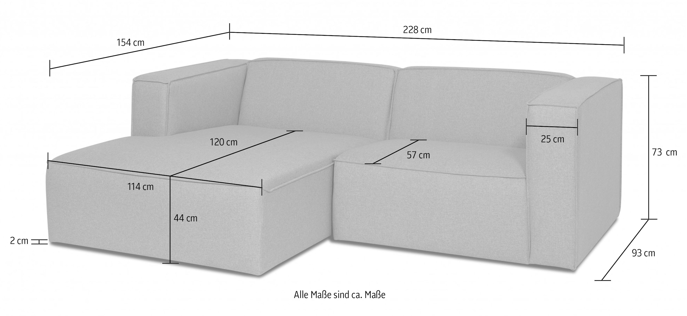 andas Ecksofa »Dalby, L-Form,«, extra tiefe Sitzfläche, mit Kedernaht, angenehmer Sitzkomfort