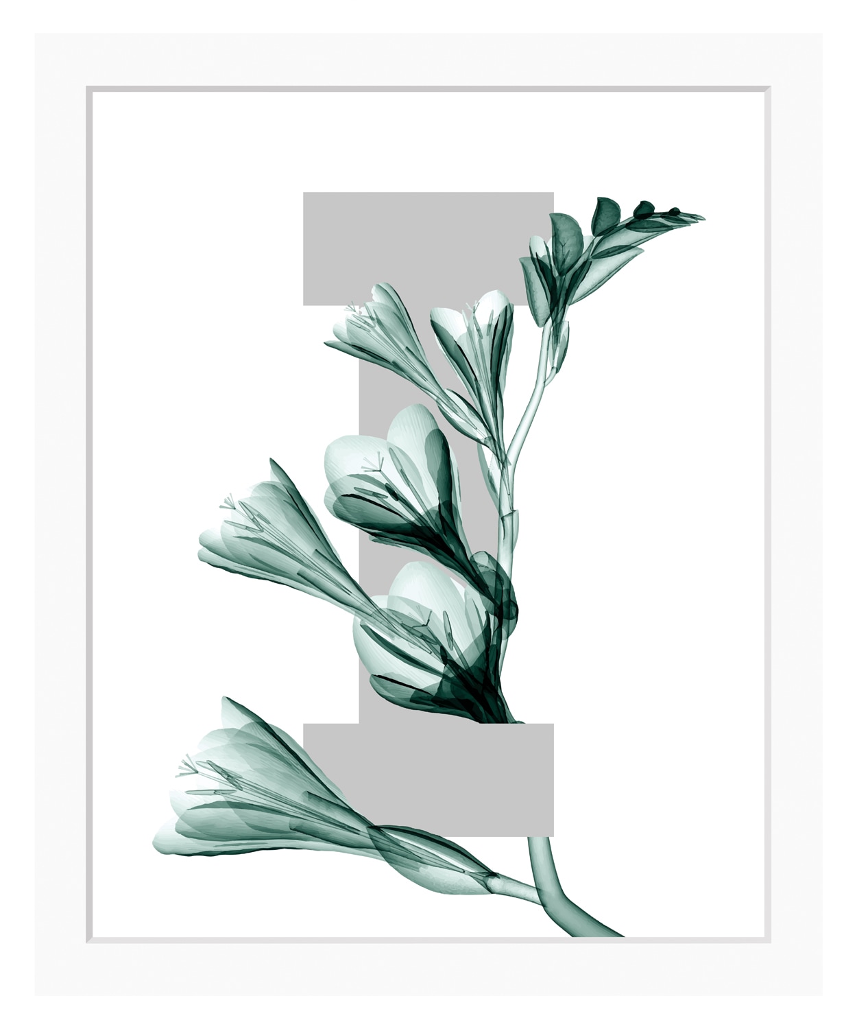 queence Bild »I-Flower«, Buchstaben, Blume, gerahmt, Blätter