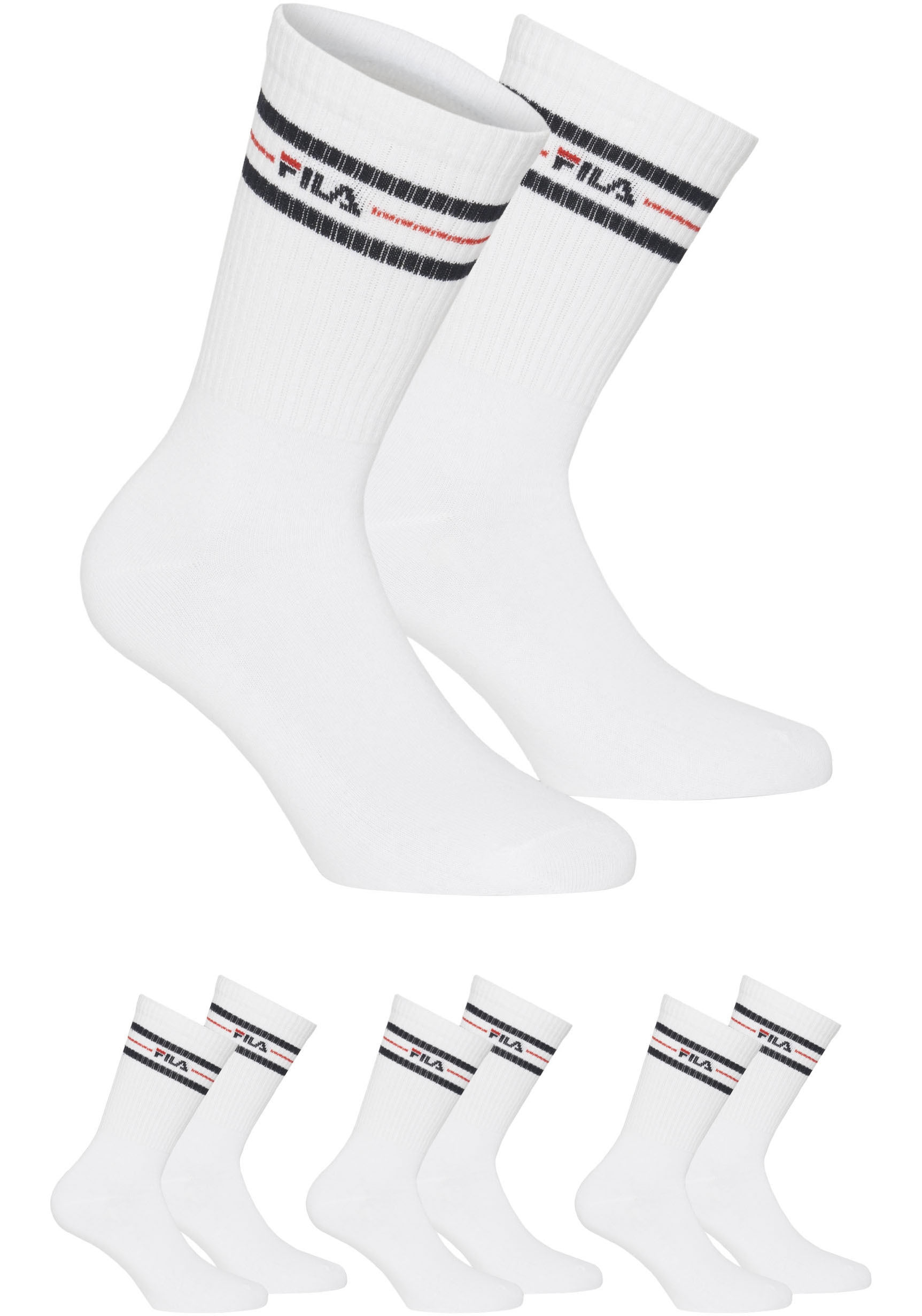 Fila Sportsocken »UNISEX LIFESTYLE PLAIN SOCKS«, (3 Paar), mit Logo-Schriftzug