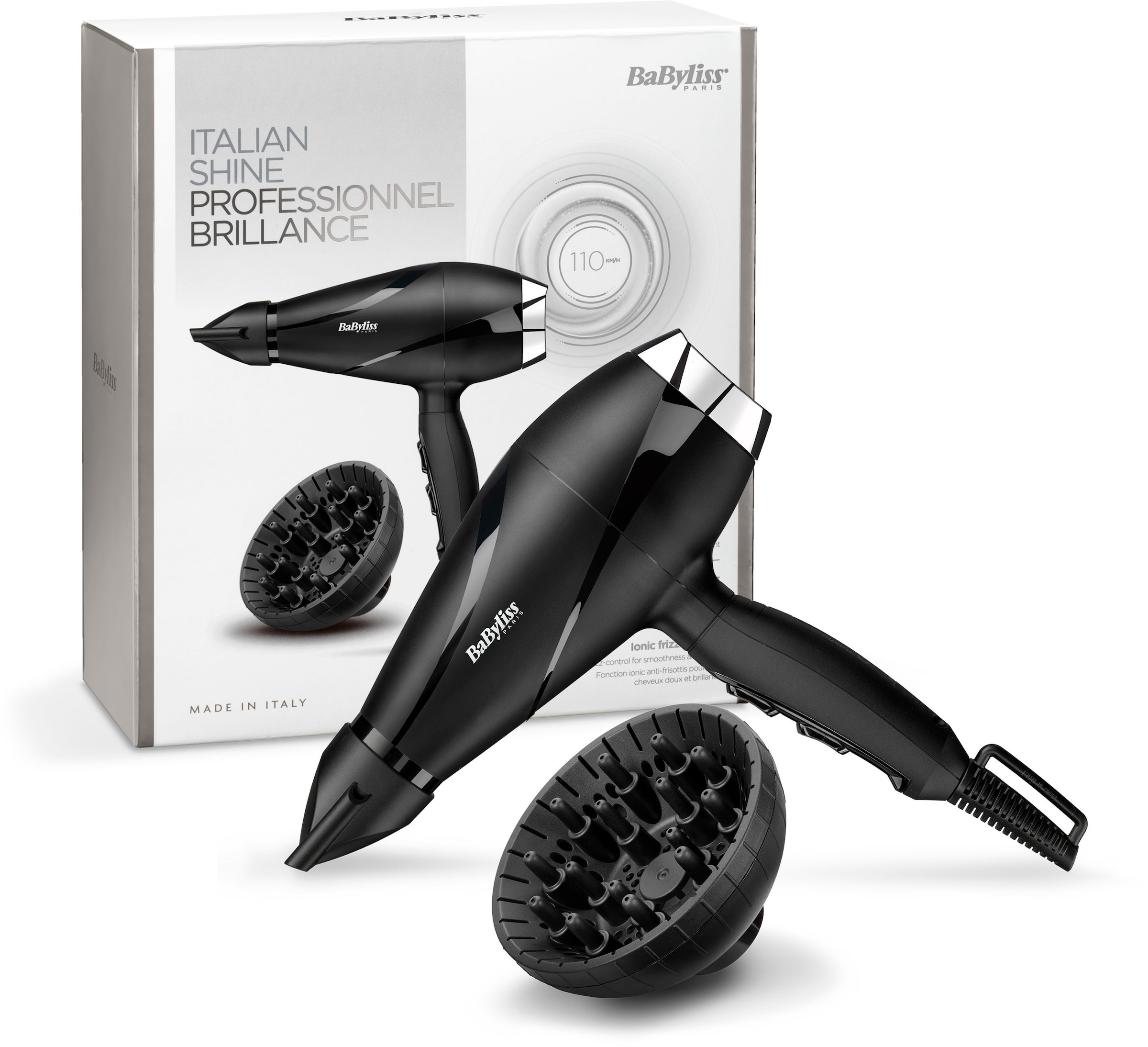 BaByliss Ionic-Haartrockner »6713DE Garantie 3 Pro mit Haartrockner AC XXL Jahren Diffusor 2 Aufsätze, Shine«, 2200 W, mit