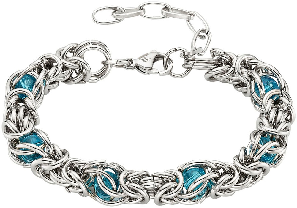 Bruno Banani Edelstahlarmband »Schmuck Geschenk Armband Königskette, B0248B/20/00/LU, B0248B/20/00/DU«, mit Glasstein