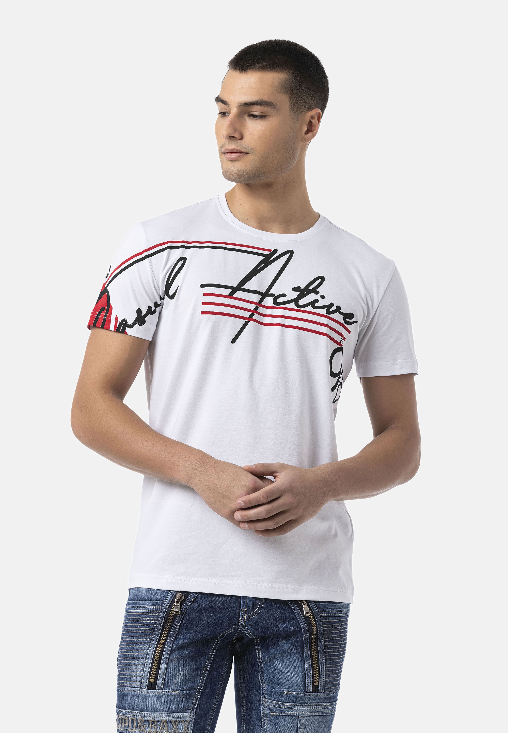 Cipo & Baxx T-Shirt »CT796« Rundhalsausschnitt