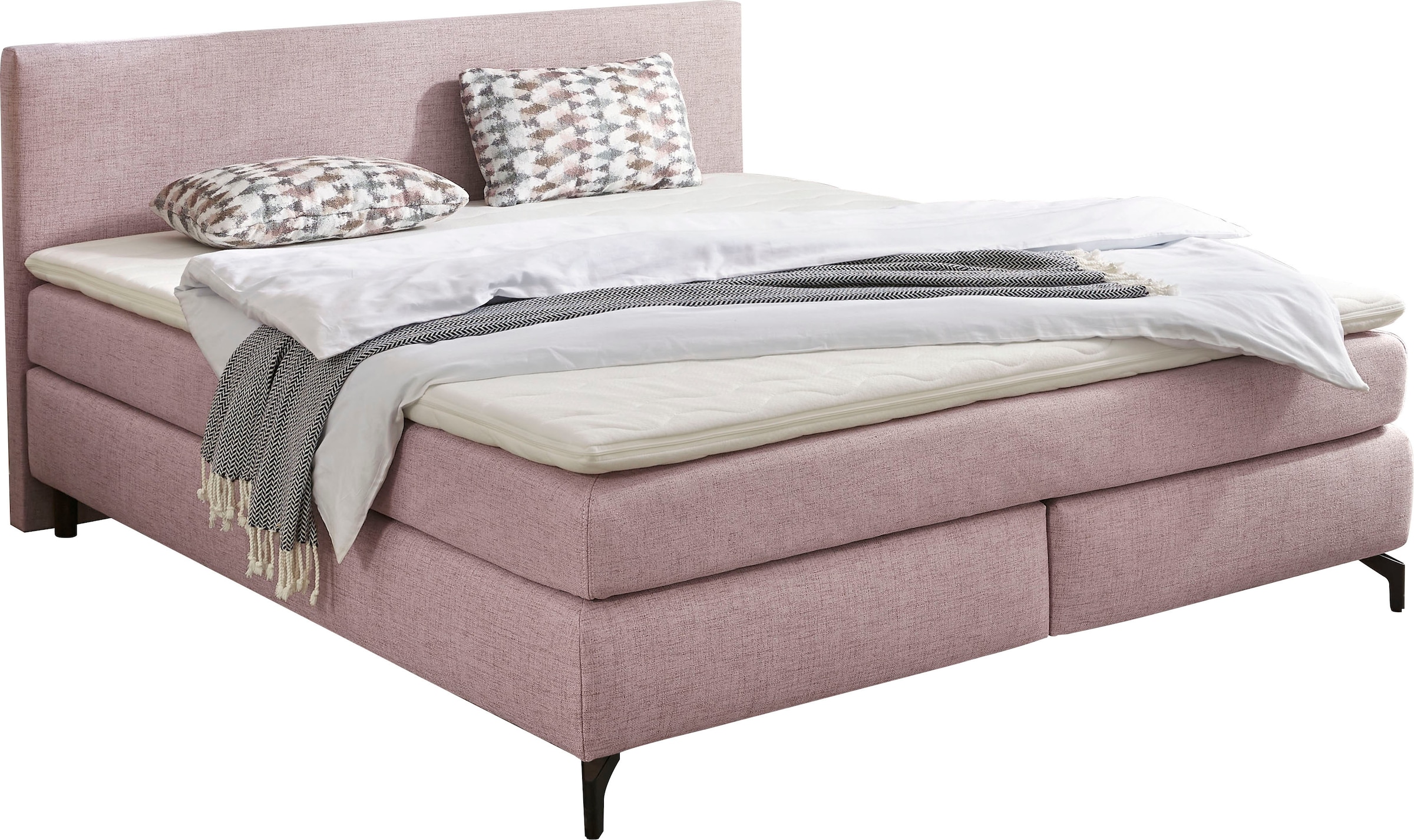 INOSIGN Boxspringbett Alinas, mit Topper und Zierkissen, in unterschiedliche Farbvarianten und Breiten lieferbar