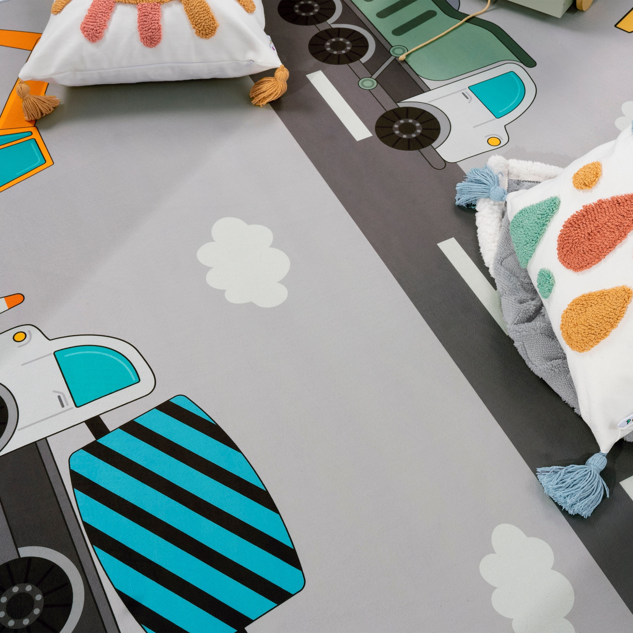 Paco Home Kinderteppich »Bino 578«, rechteckig, 4 mm Höhe, Spielteppich, Motiv Autos & Baustelle, Kinderzimmer