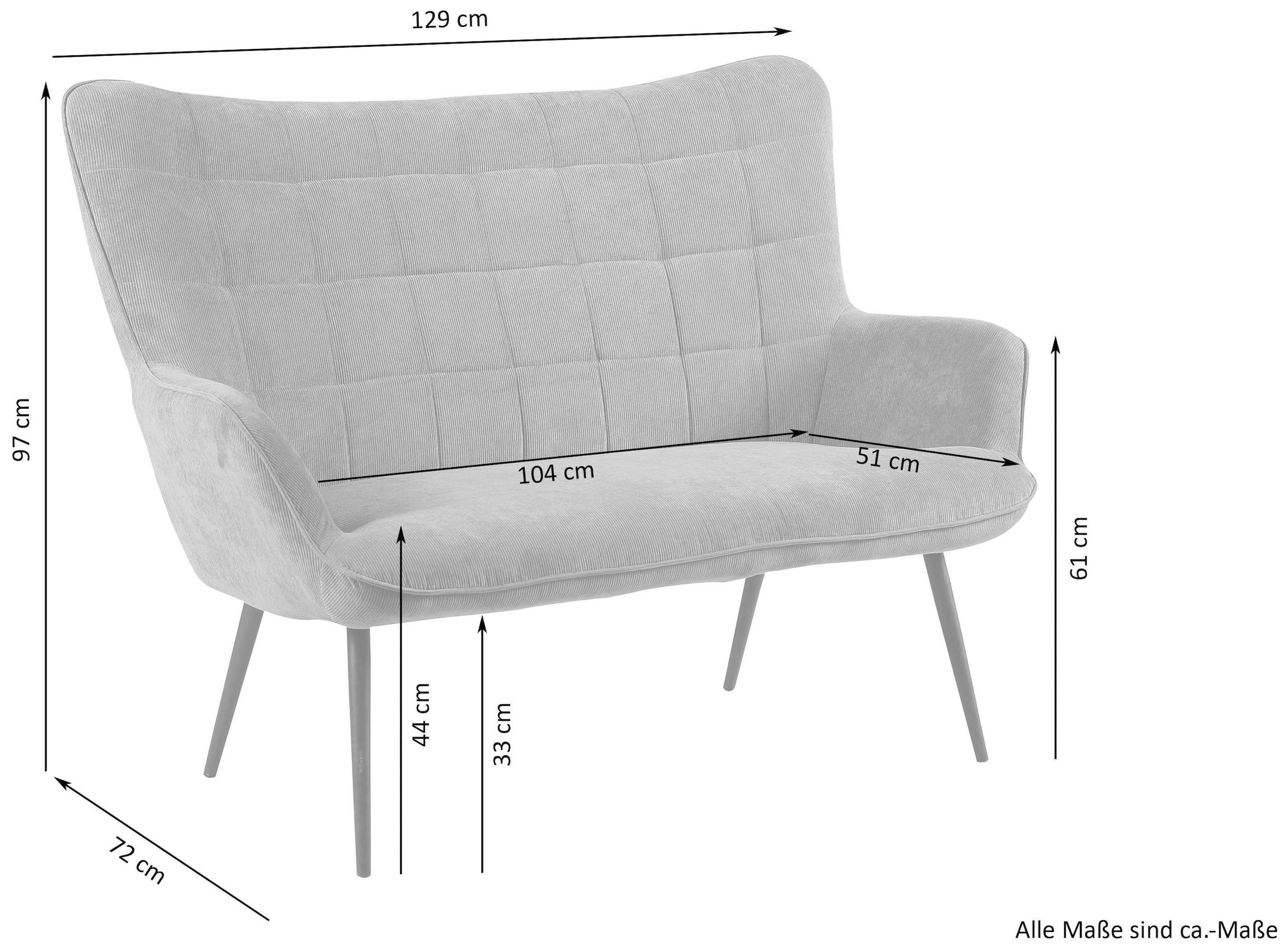 Homexperts 2-Sitzer »Ulla«, mit Cord-Bezug