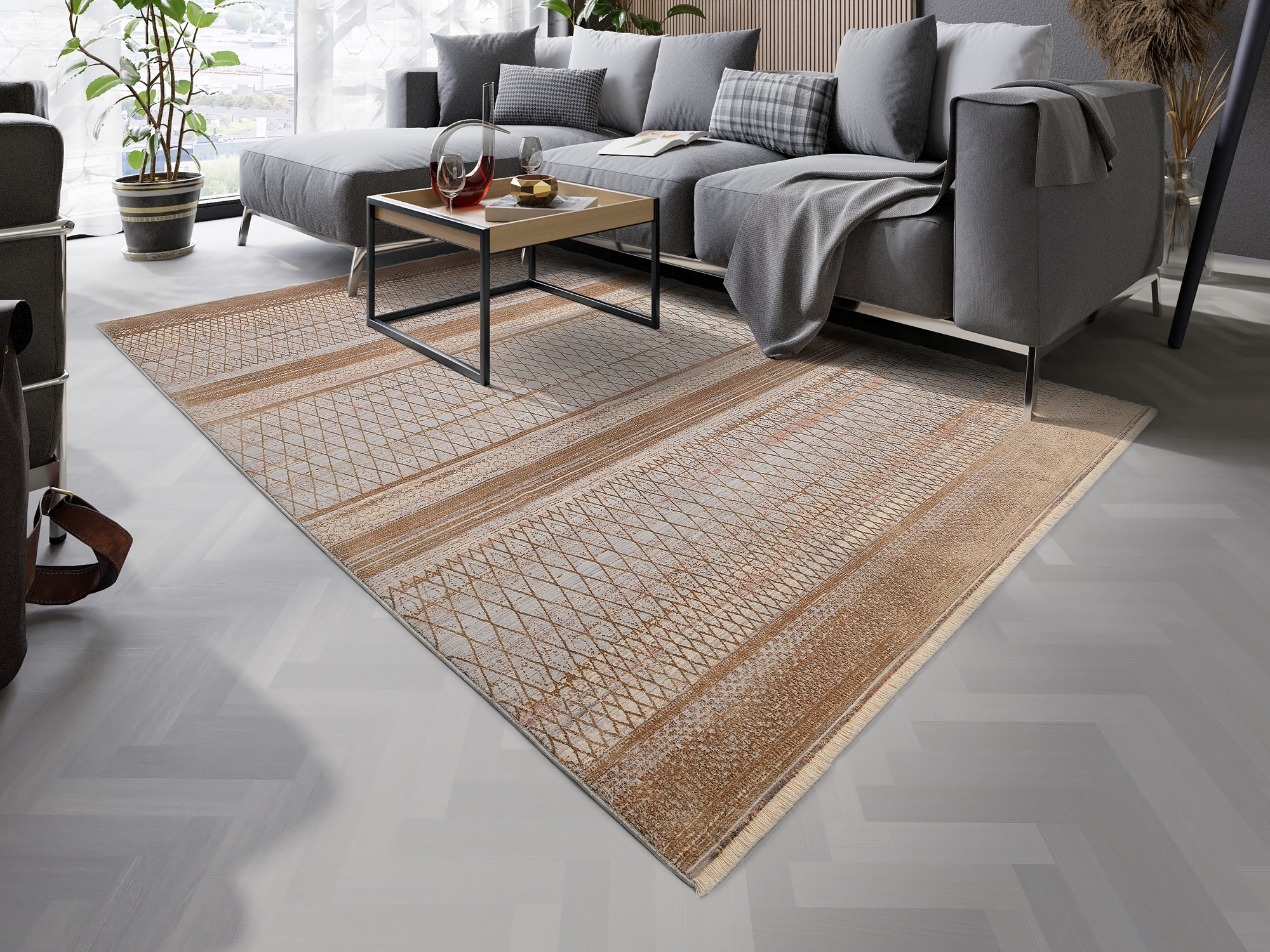 OCI DIE TEPPICHMARKE Teppich »FARBEN MASTER«, rechteckig, 8 mm Höhe, Klassisches Muster, eingefasst, in 3-D-Optik