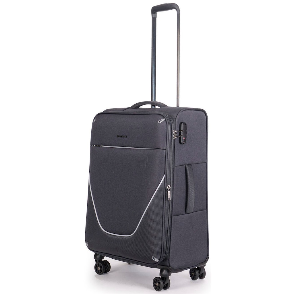 Stratic Weichgepäck-Trolley »Strong M, anthracite«, 4 Rollen, Reisekoffer großer Koffer Aufgabegepäck TSA-Schloss