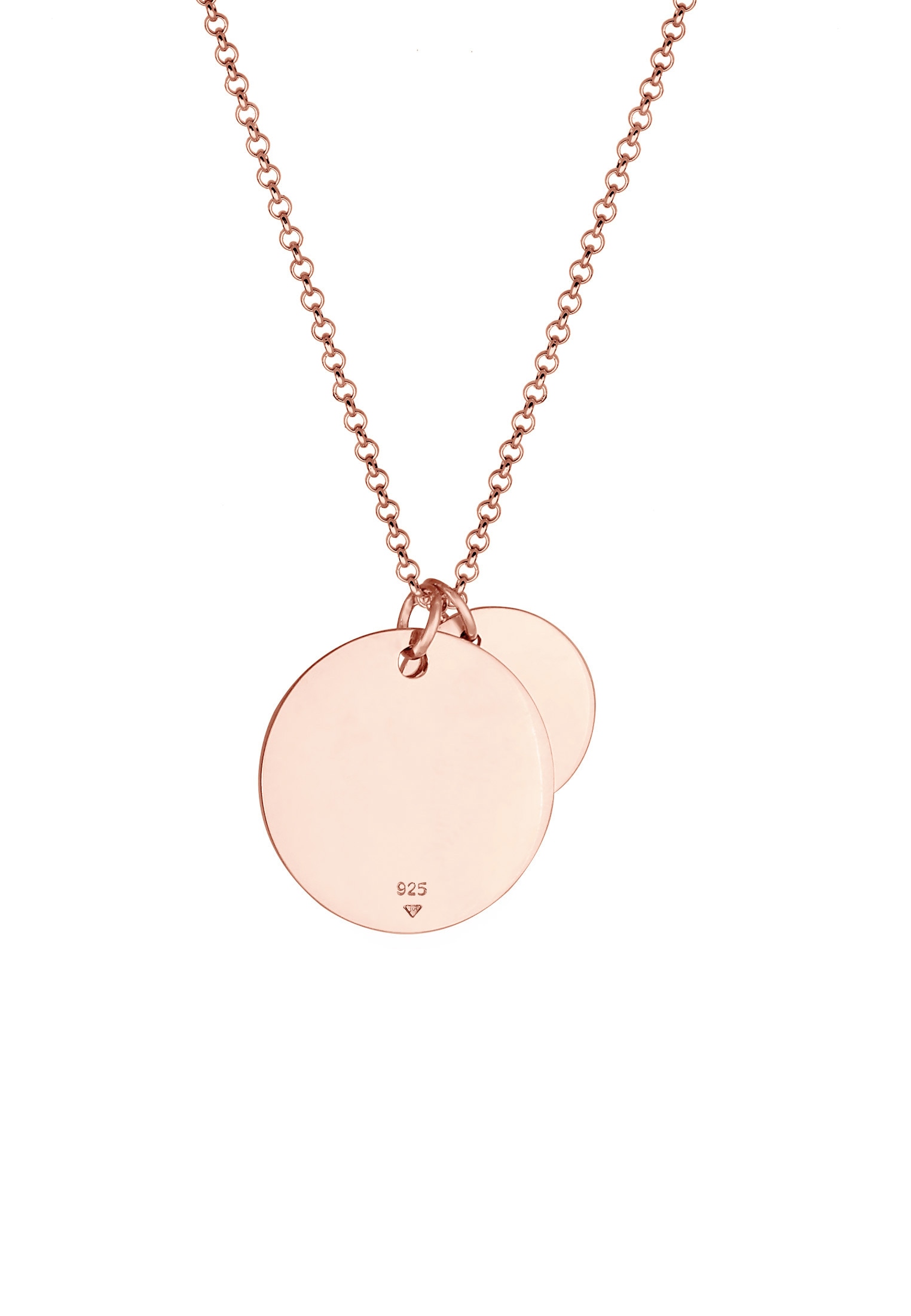 Elli Lange Kette »Halskette Duo Erbskette Plättchen Kreis Brushed 925 Silber«