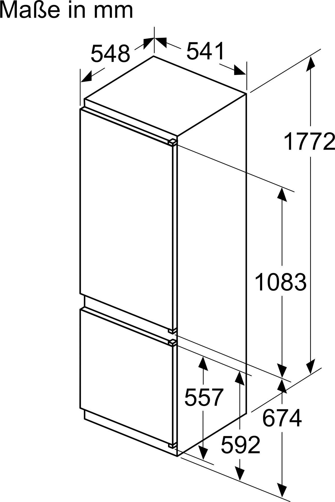 NEFF Einbaukühlgefrierkombination »KI5871SE0«, KI5871SE0, 177,2 cm hoch, 54,1 cm breit, Fresh Safe: Schublade für flexible Lagerung von Obst & Gemüse