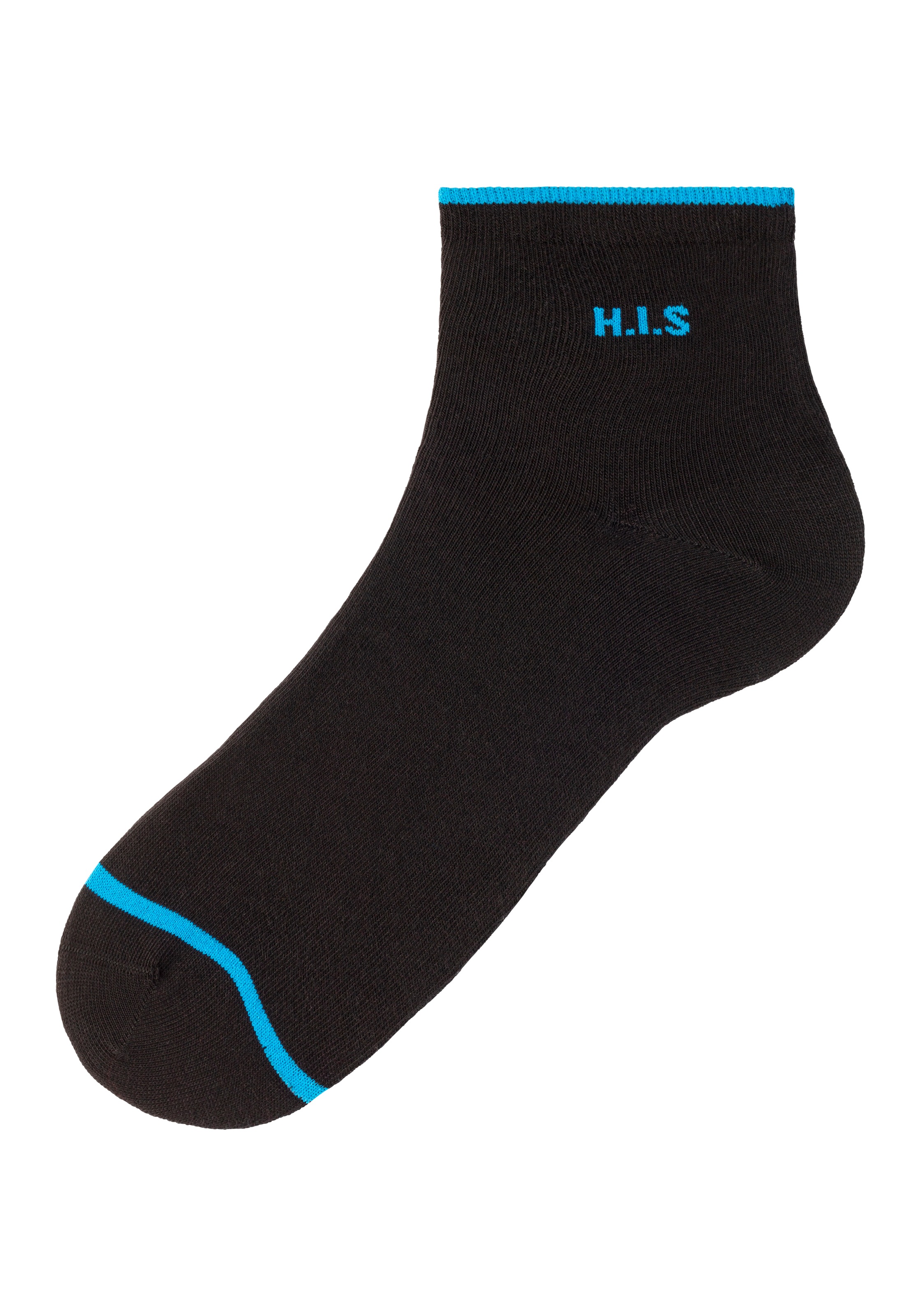 H.I.S Kurzsocken, (Packung, 7 Paar), mit farbigen Bündchen