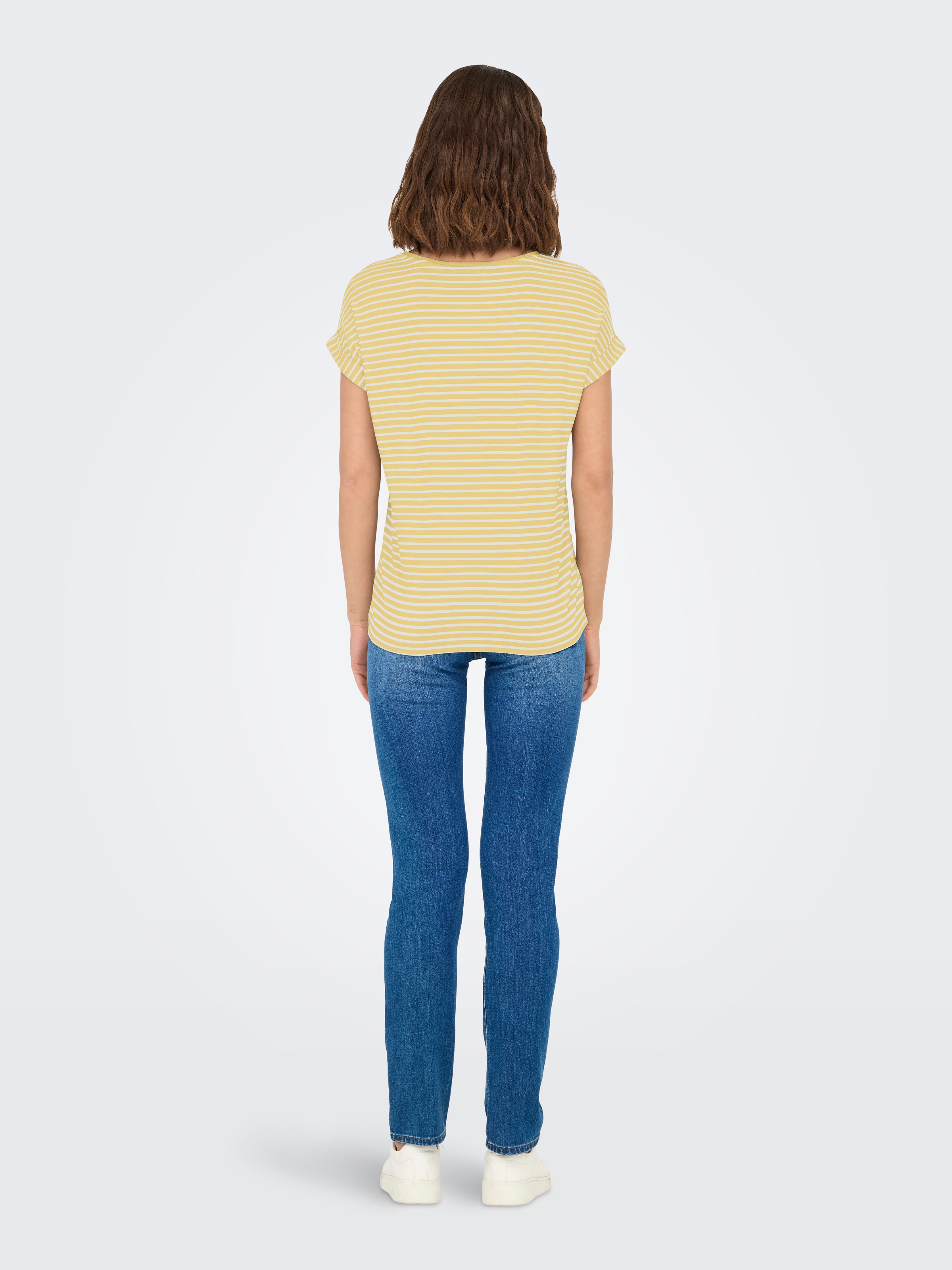 ONLY Kurzarmshirt »ONLMOSTER STRIPE S/S O-NECK TOP JRS NOOS« gestreift, lässig geschnitten, Jersey, Rundhals, Viskosemischung
