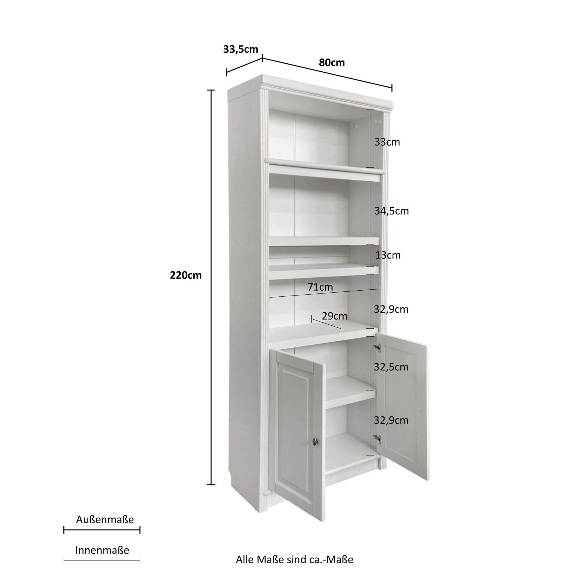 OTTO home Bücherregal »Soeren« aus massiver Kiefer, FSC®-zertifiziert, Tiefe 33,5 cm