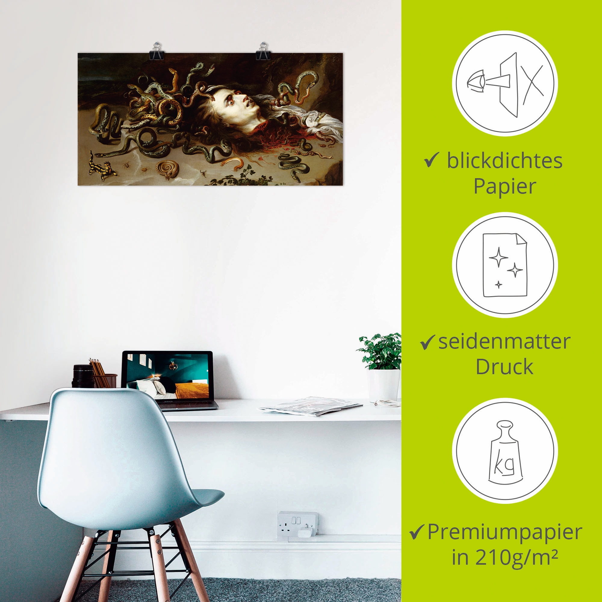 Artland Wandbild »Das Haupt der Medusa« klassische Fantasie 1 Stk. tlg. als Leinwandbild, Poster in verschied. Größen