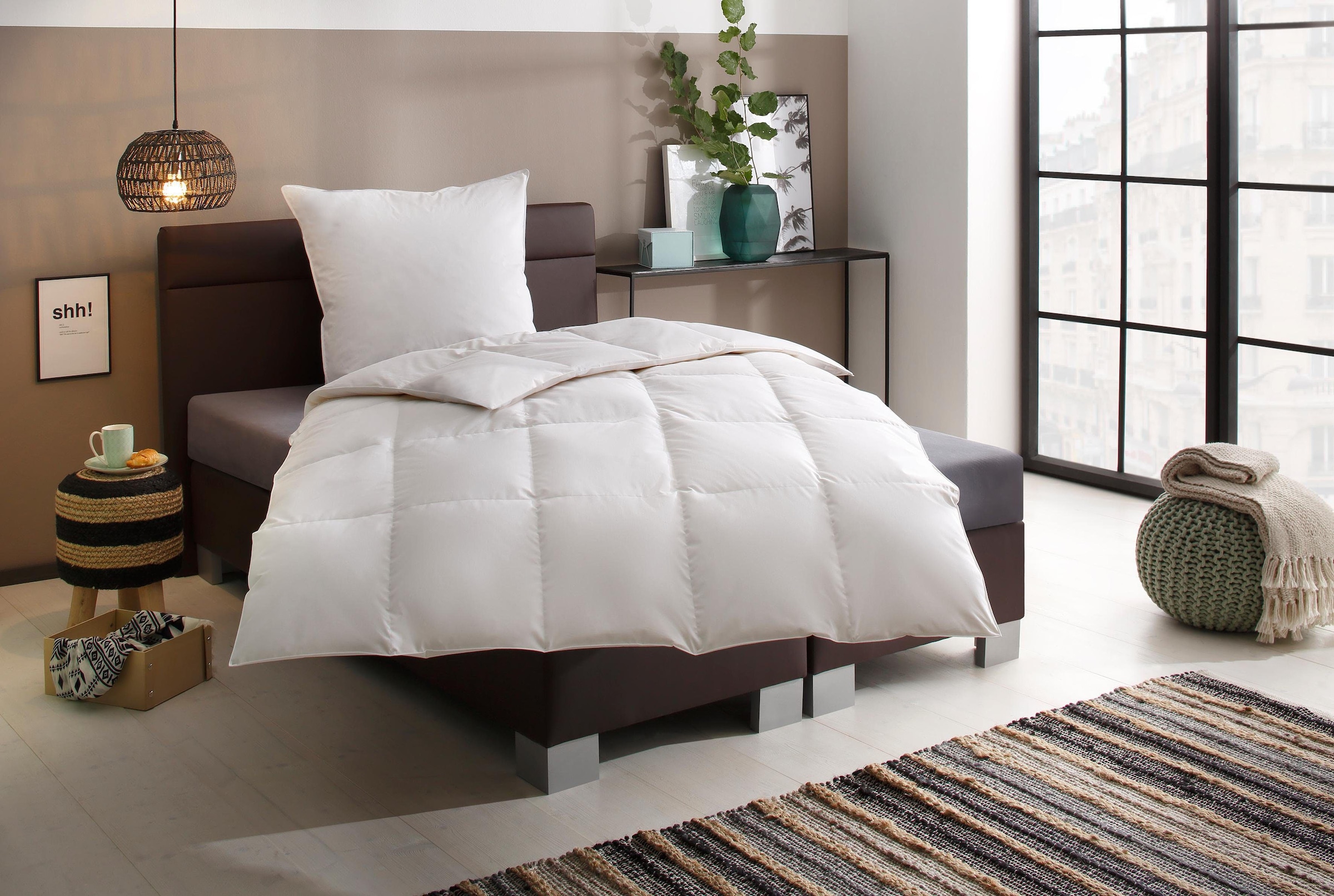 Älgdröm 3-Kammer-Kopfkissen »Tyven, Kopkissen 40x80 cm, 80x80 cm«, Füllung: 60% Daunen / 40% Federn (Außenkammern), Bezug: feiner Daunenbatist, 100% Baumwolle, (1 St.), Kissen, Made in Germany, Made in Green, allergikerfreundlich