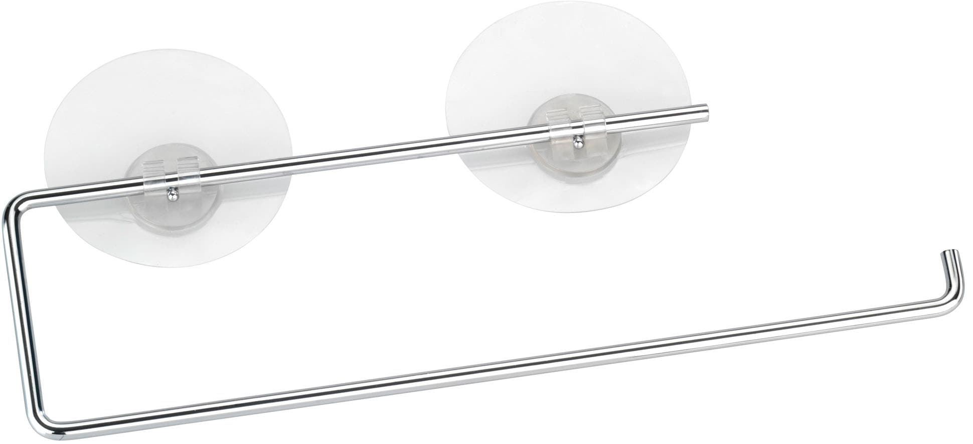 WENKO Wandrollenhalter »Modell Static-Loc®«, Küchenrollenhalter aus verchromtem Metall, Befestigen ohne Bohren