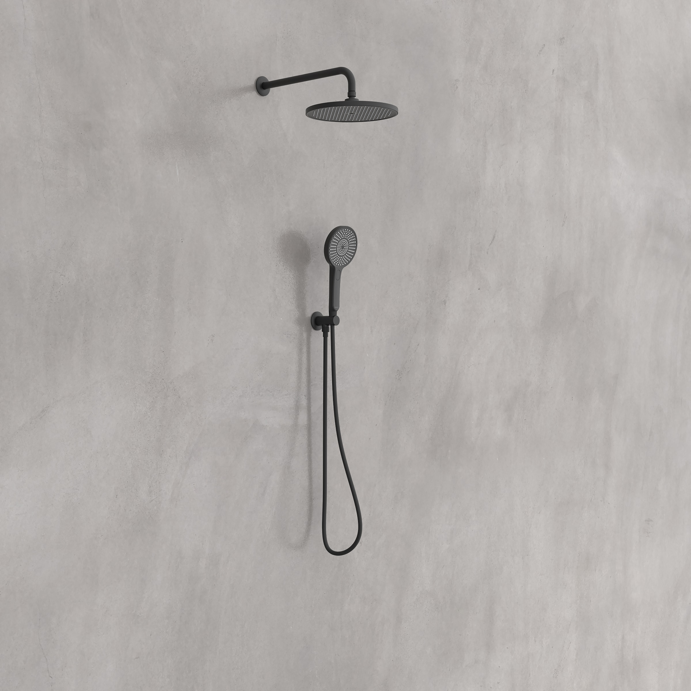 Schütte Brausegarnitur »KARIBIK«, Brause-Komplettset, schwarz matt, für die Dusche, Überkopfbrauseset