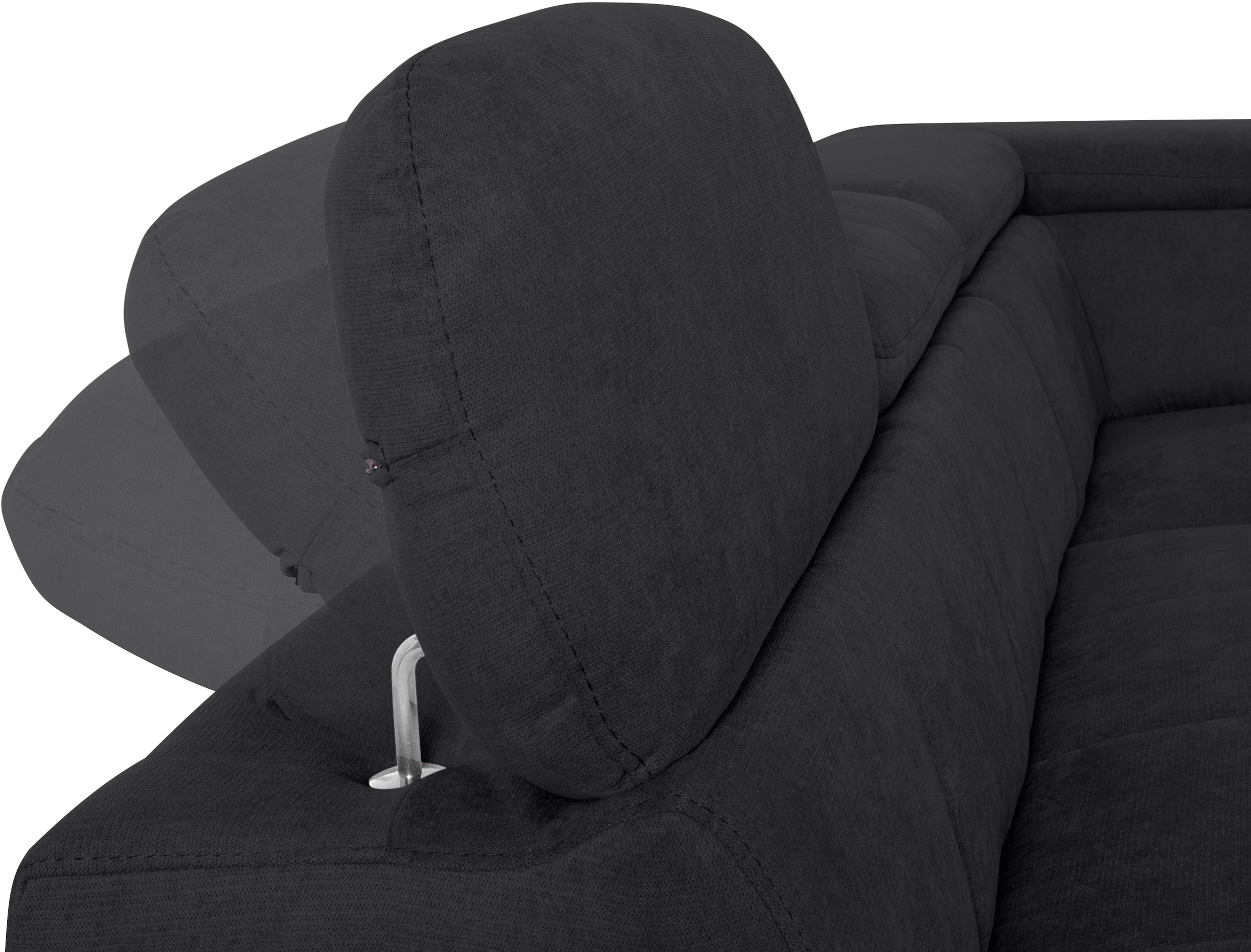 COTTA Ecksofa »Chef L-Form«, mit Kopfteilverstellung, edle Metallkufen, wahlweise mit Bettfunktion