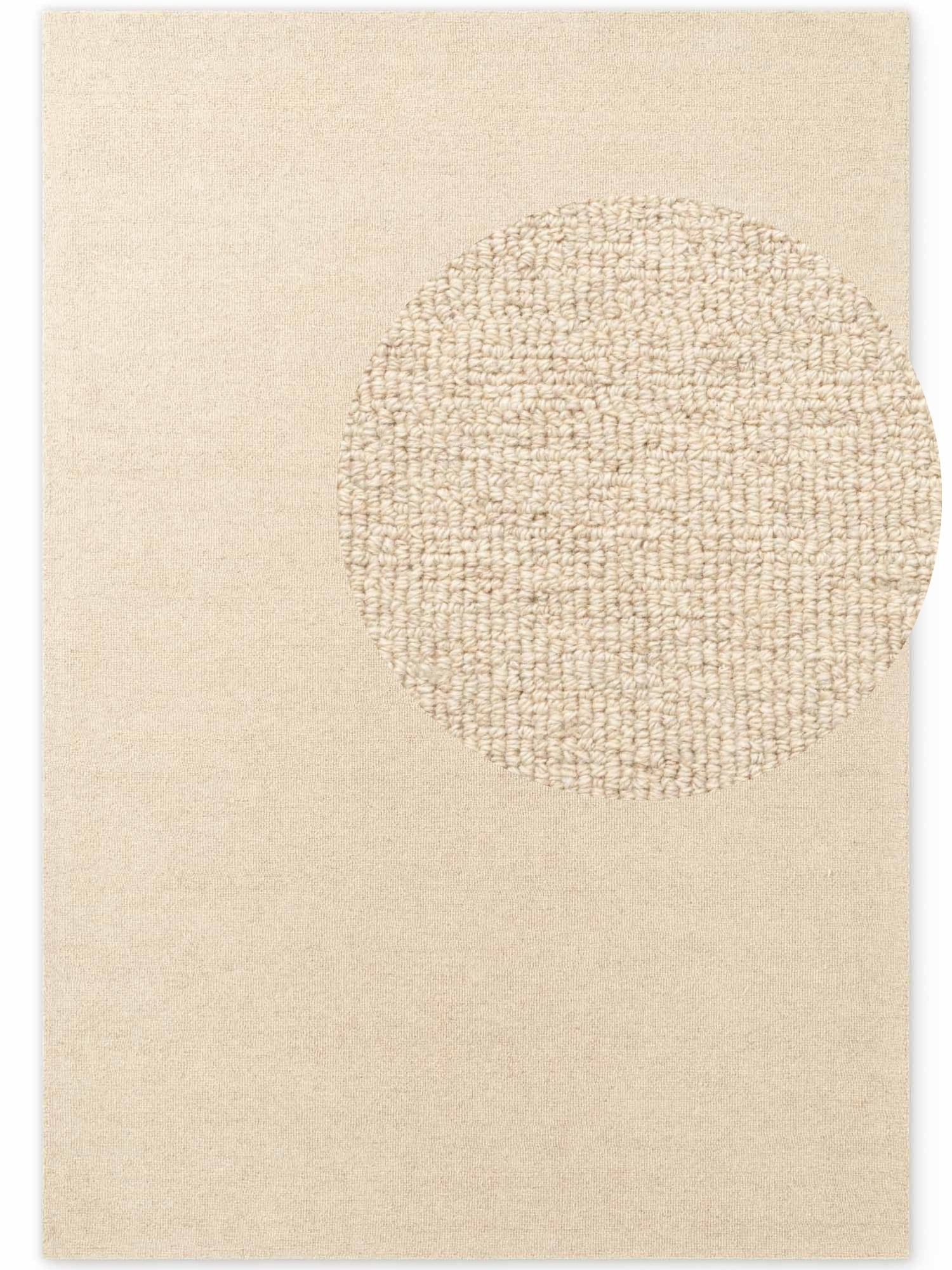 ELLE DECORATION Wollteppich »Knots« rechteckig 13 mm Höhe Handtuft, Wolle, Feines Bouclé, Wohnzimmer, Schlafzimmer, Natur