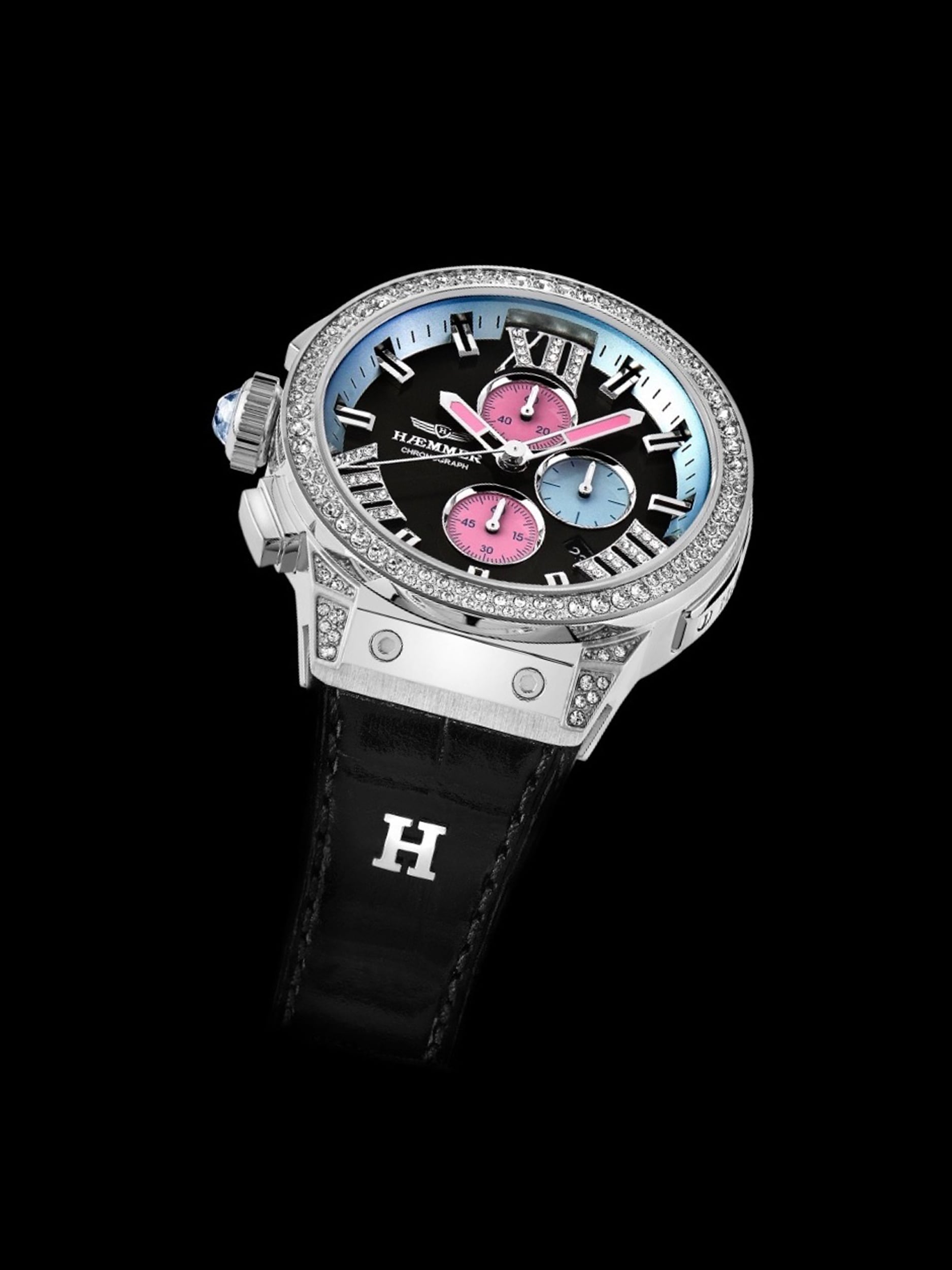 HAEMMER GERMANY Chronograph »EMINENT« Quarzuhr, Armbanduhr, Damenuhr, analog, Tag, Stoppfunktion
