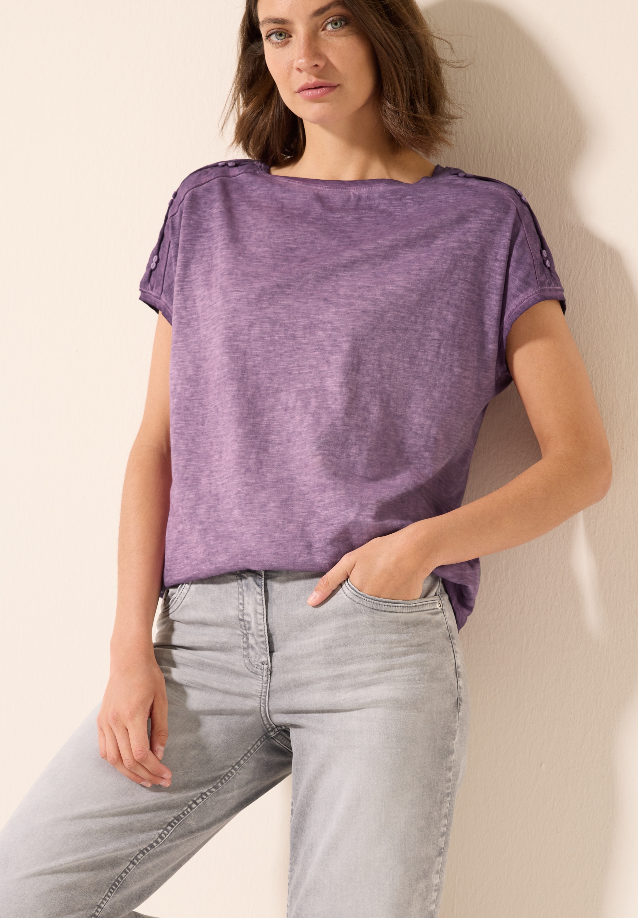 Cecil T-Shirt, mit Knopfdetail