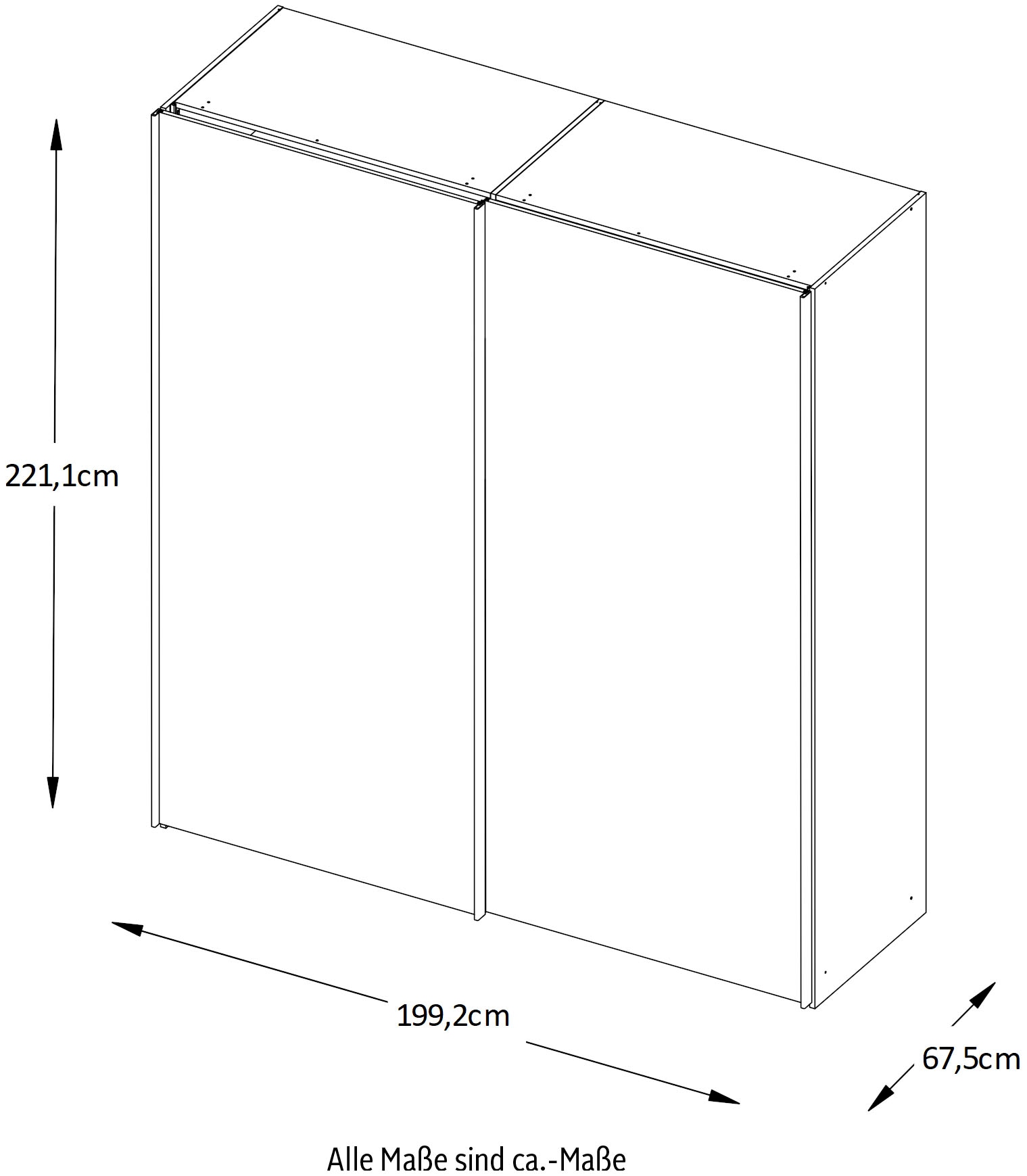 STAUD Schwebetürenschrank »Sinfonie Plus, edles Design in hochwertiger Qualität, Made in Germany« Mit Spiegeltüre und vier verschiedenen Ausstattungsvarianten