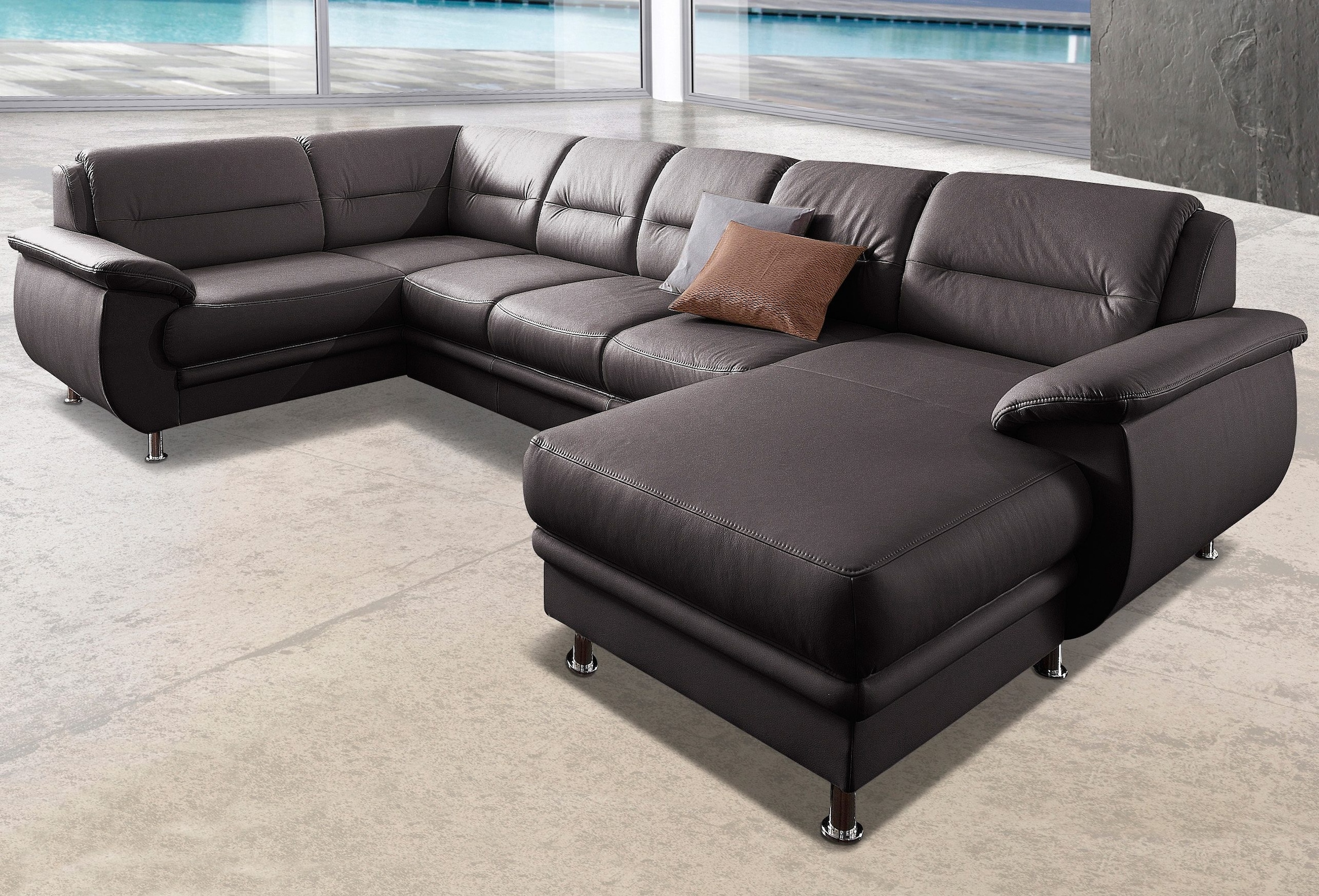 sit&more Wohnlandschaft »Mailand U-Form«, wahlweise mit Bettfunktion, frei im Raum stellbar