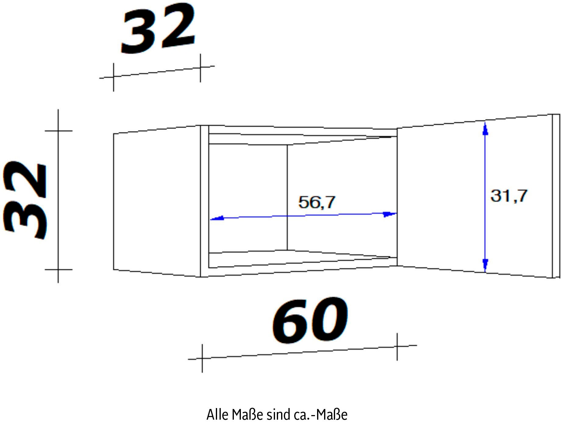 Flex-Well Kurzhängeschrank »Kopenhagen«, 60 T) 32 32 Raten x H auf x bestellen cm x (B x