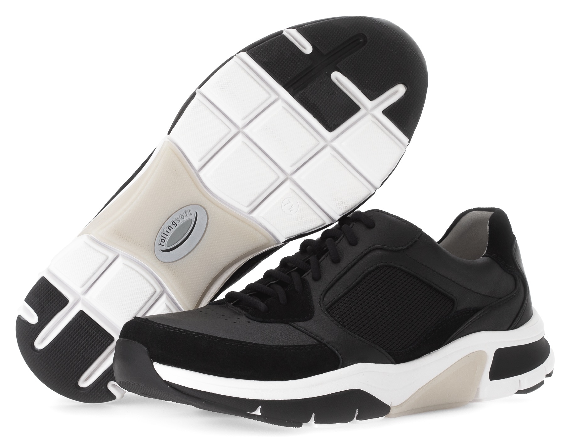 Gabor Rollingsoft Keilsneaker, Freizeitschuh, Halbschuh, Schnürschuh mit Logo an der Ferse, G-Weite