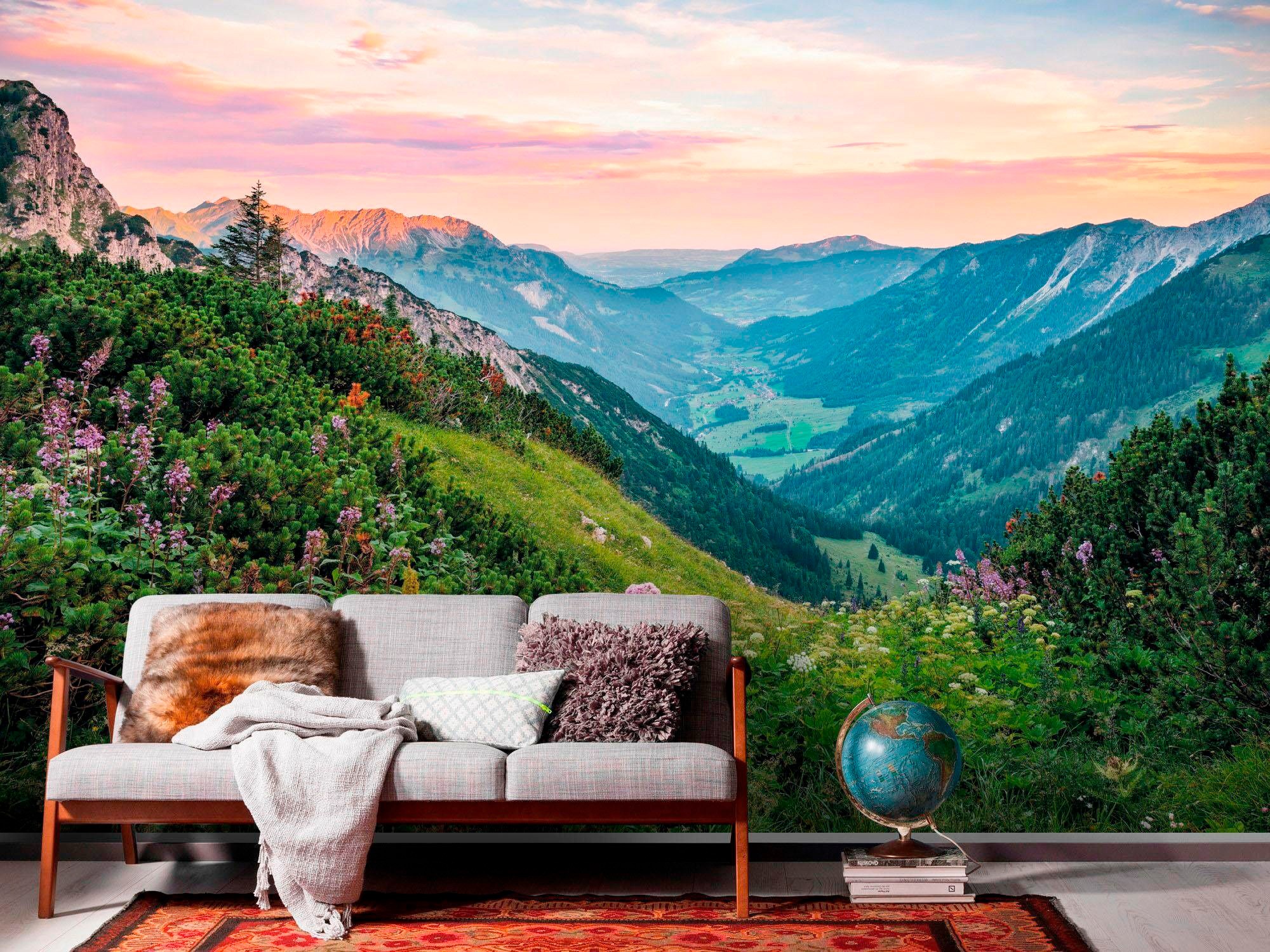 Komar Vliestapete »Digitaldruck Vlies - Alps - Größe 400 x 250 cm«, bedruckt, Wohnzimmer, Schlafzimmer