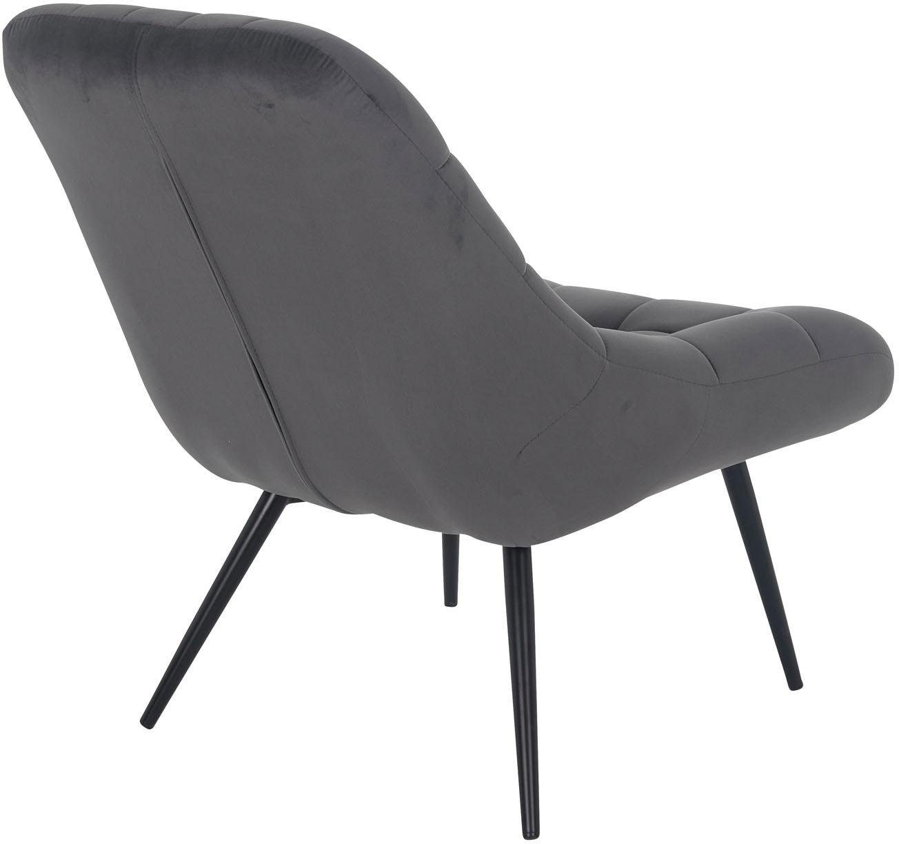 SalesFever Relaxsessel »Toulon - Komfortabler Loungesessel« mit XXL-Steppung, mit schwarzen oder naturfarbenen Beinen