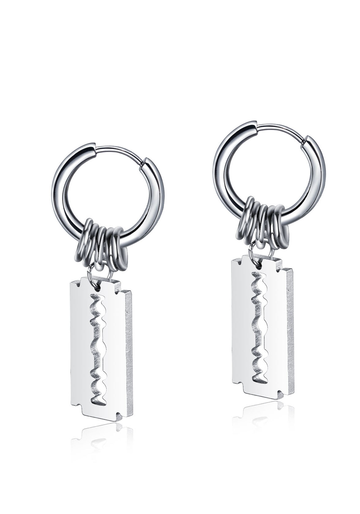 Firetti Paar Creolen "Schmuck Geschenk Rasierklingen-Design" Einhänger abnehmbar