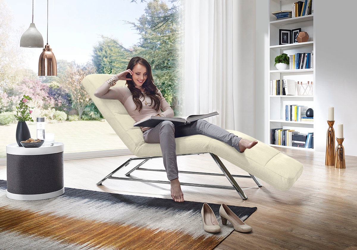 W.SCHILLIG Relaxliege »daily dreams«, Funktionsliege wahlweise mit Motor, Gestell Chrom, Breite 65 cm