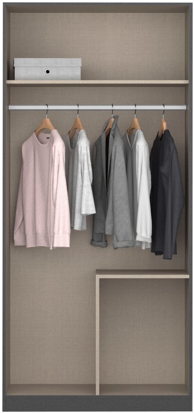 rauch Drehtürenschrank »Holmes« im Industrial Style, mit Schubkästen, mit oder ohne Spiegel