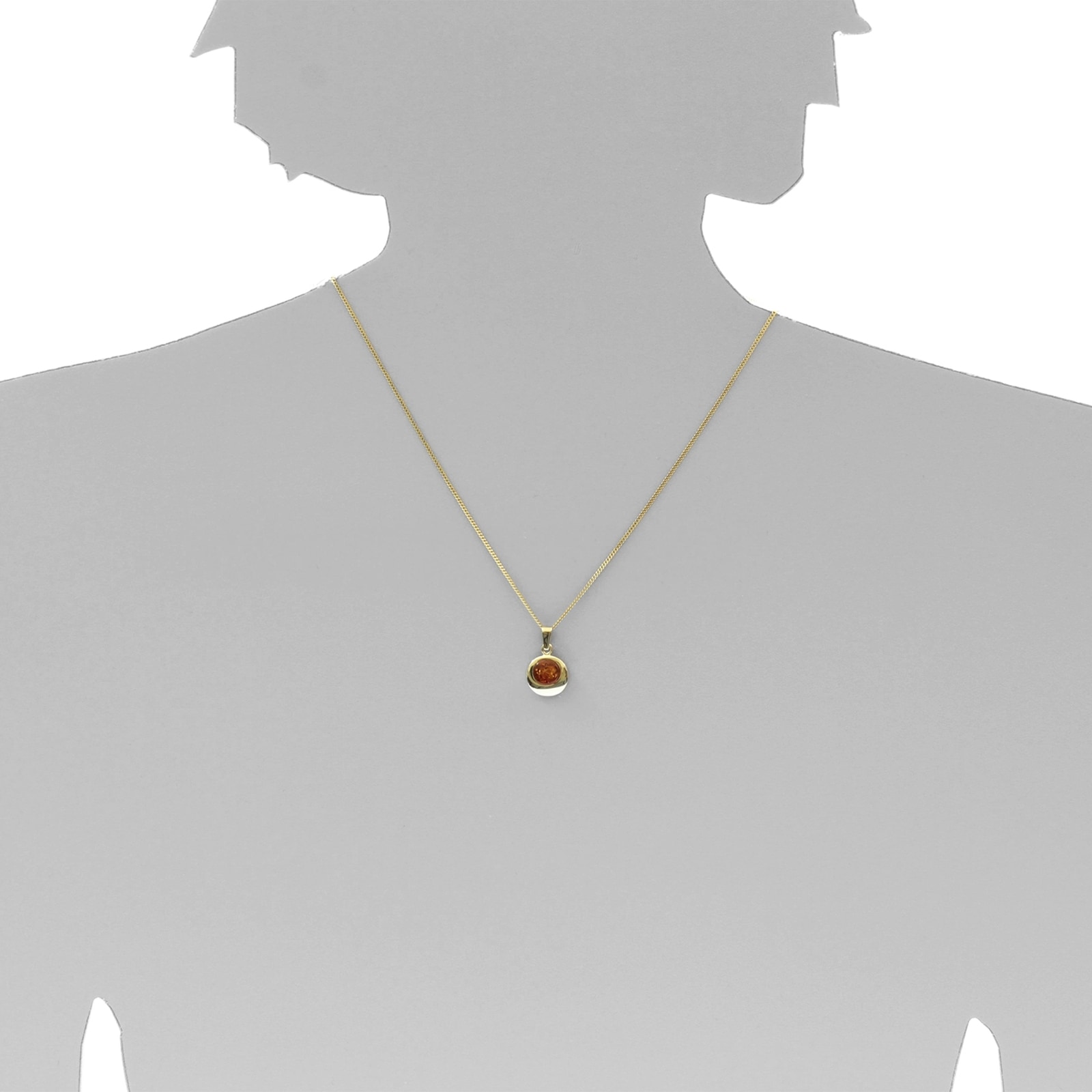 OSTSEE-SCHMUCK Kette mit Anhänger »- Alina 12 mm - Silber 925/000, vergoldet - Bernstein«